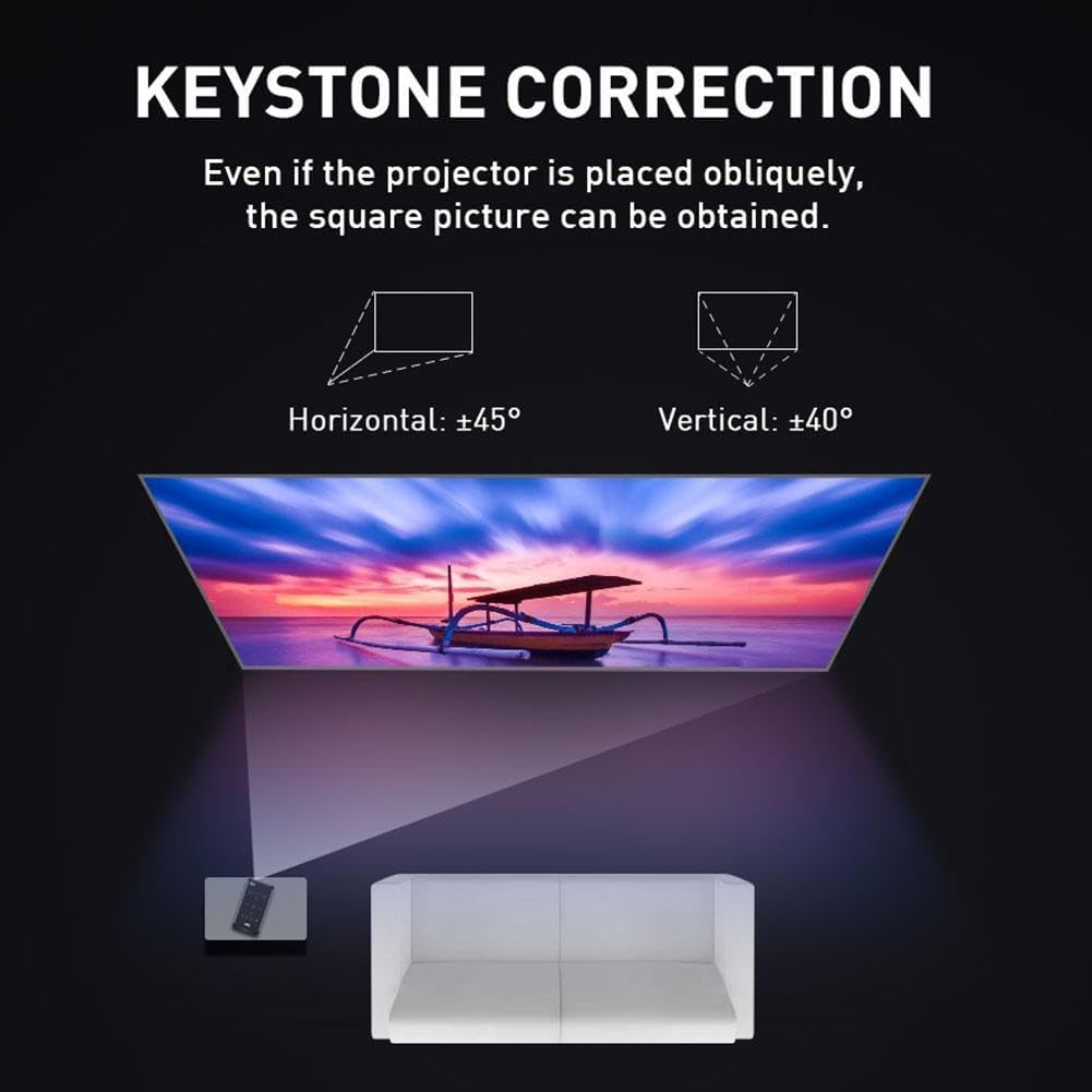 P09 II DLP Portable Mini Projector - Android 9.0, 4K Support, Auto Keystone, WiFi & Bluetooth - Home Theater, Outdoor Movie Nights, Business Presentations, Classroom Teaching