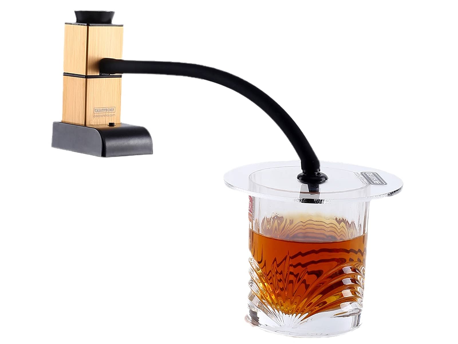 Premium Cold Smoking Gun Kit with Wood Chips & Accessories - Universal Smoker Machine for Cocktails, Drinks, Meats & Food Infusion - Perfect for Home Bars, BBQ Parties & Gourmet Cooking (SG18 Gold)