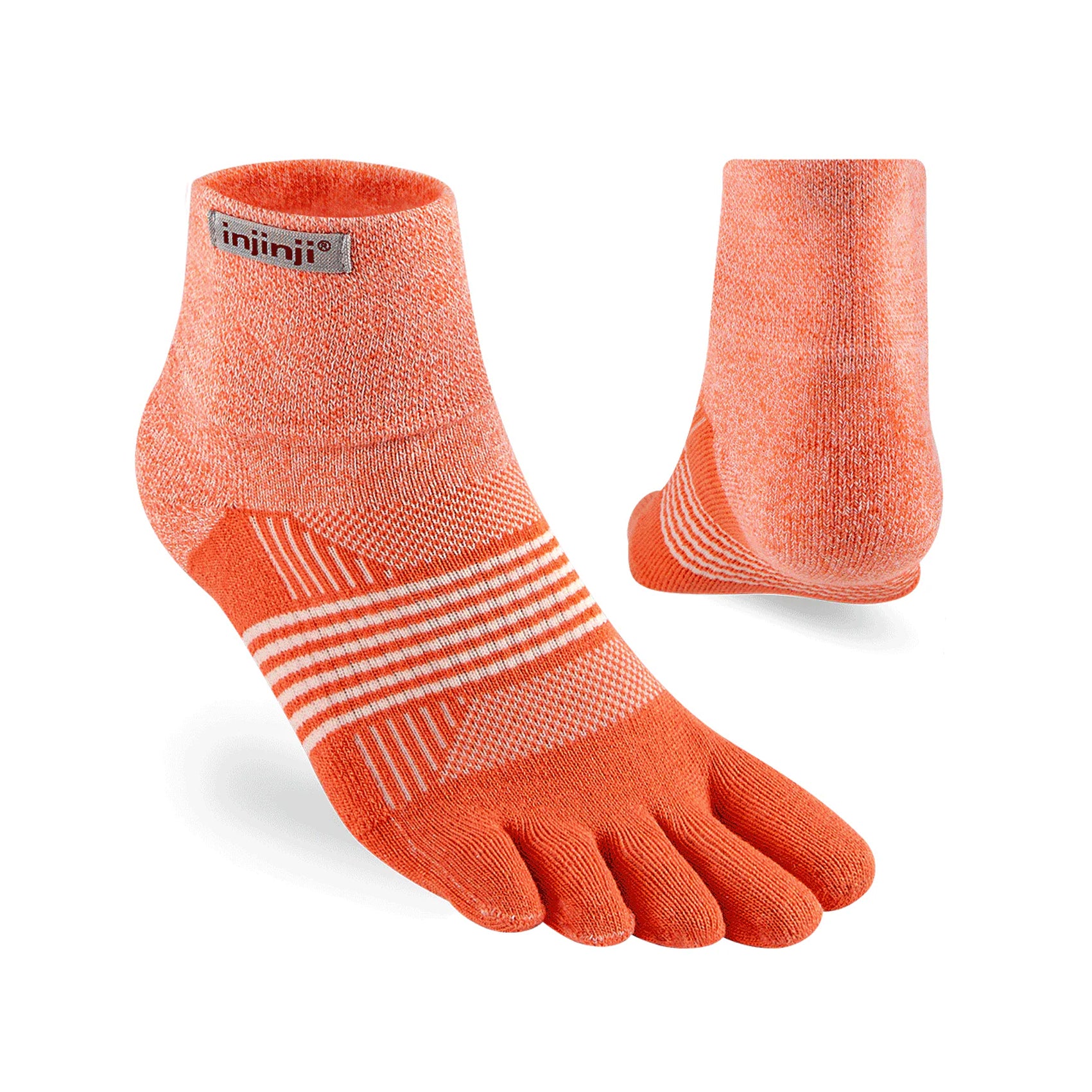 Women's Injinji Trail Midweight Mini Crew Socks - Toe Socks for Hiking, Running & Outdoor Activities - Breathable & Cushioned Performance Socks