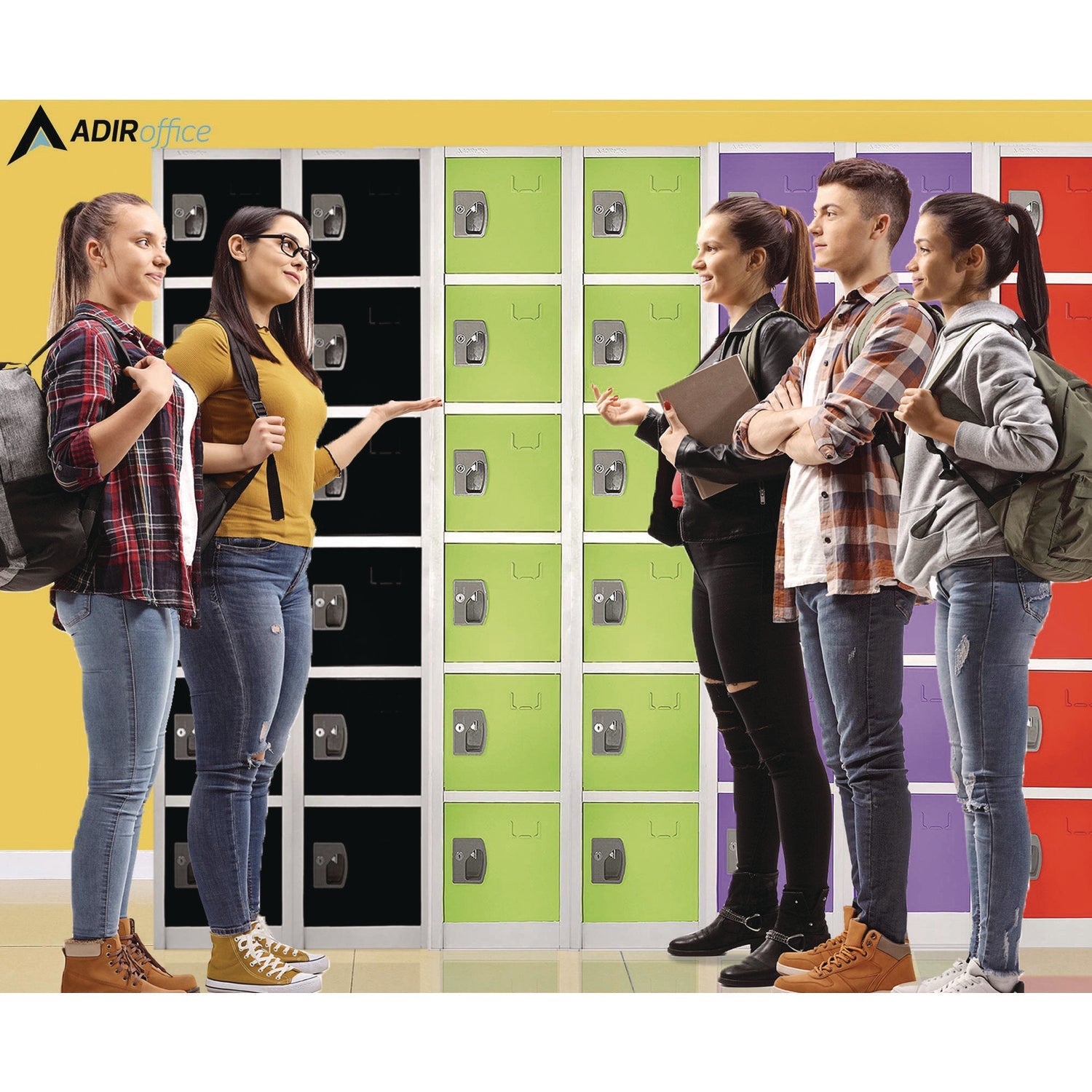 AdirOffice 6-Compartment Steel Storage Locker - 12
