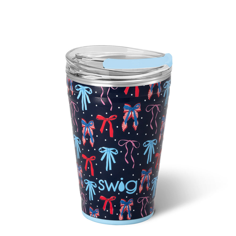 18oz Miss Independence Party Cup - Patriotic Red White & Blue Plastic Cups for 4th of July, Memorial Day & Summer BBQs