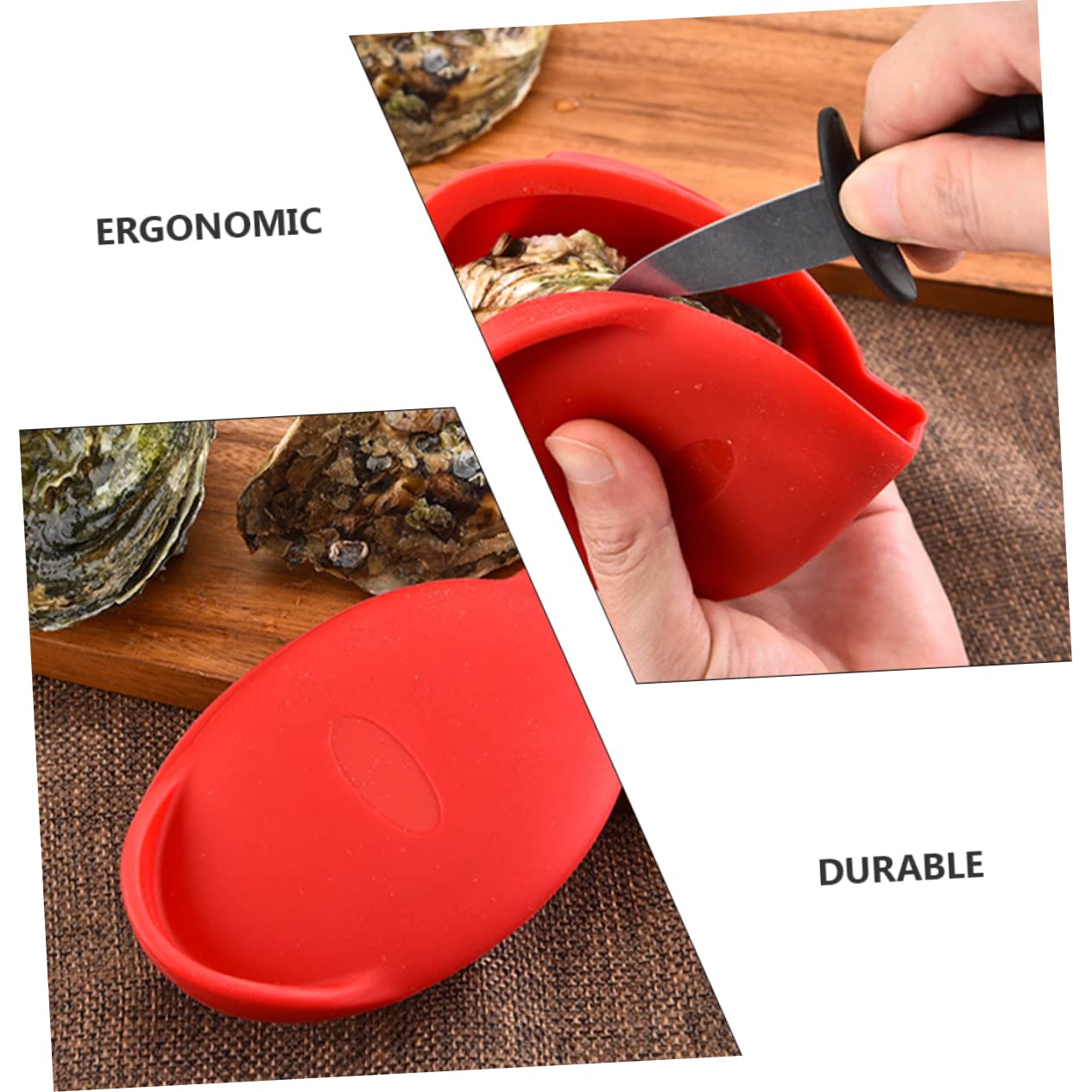 DOITOOL Heat Resistant Silicone Oven Mitts & Pot Holders - 1pc Kitchen Gloves for Baking, Grilling, Cooking - Non-Slip Shellfish Shucking Kit for Oysters, Seafood - Perfect for BBQ, Oven Use & Food Handling