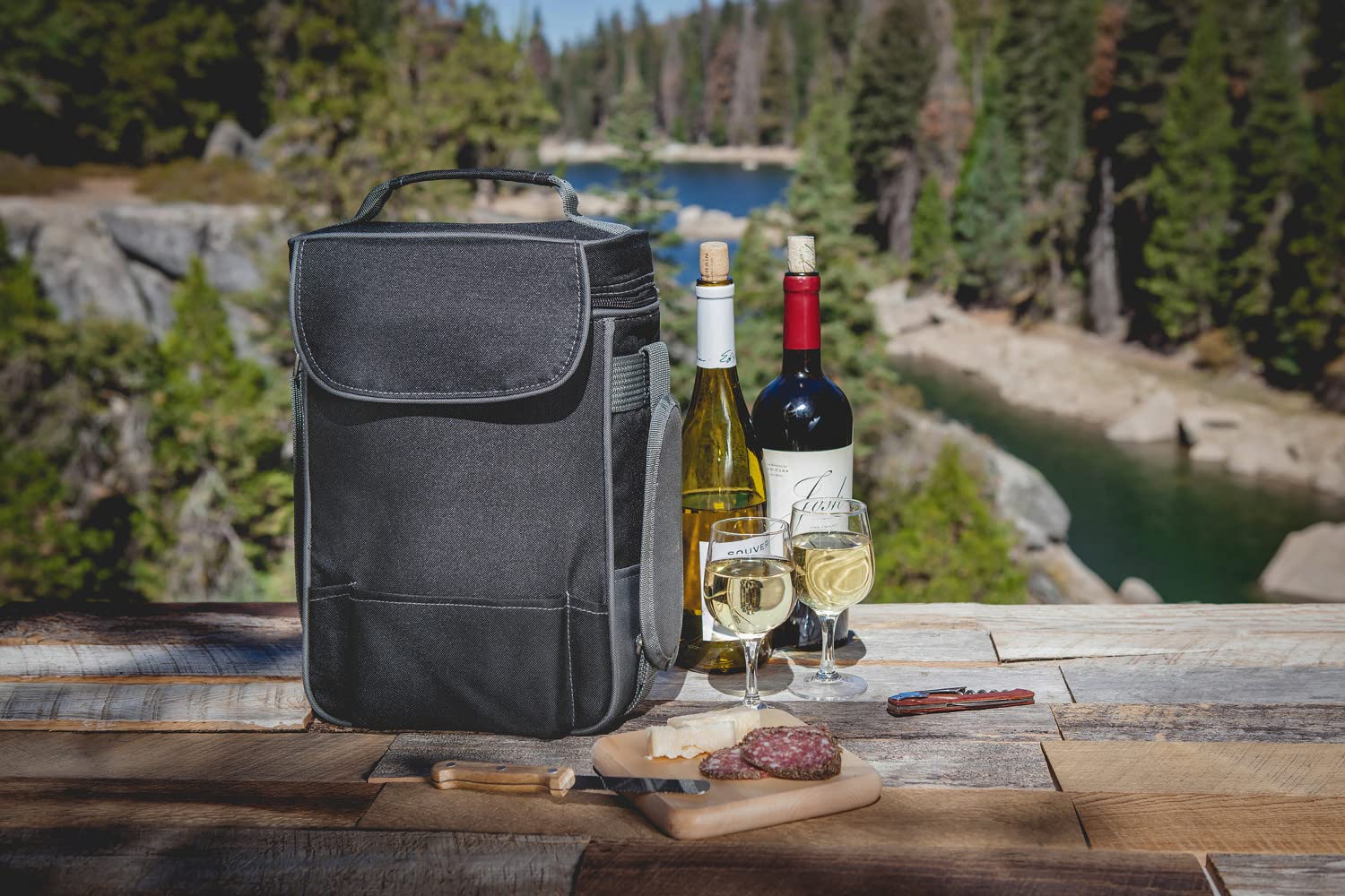 PICNIC TIME NCAA Duet Insulated Wine and Cheese Tote Bag - Perfect for Outdoor Picnics, Tailgating & Wine Tasting Events