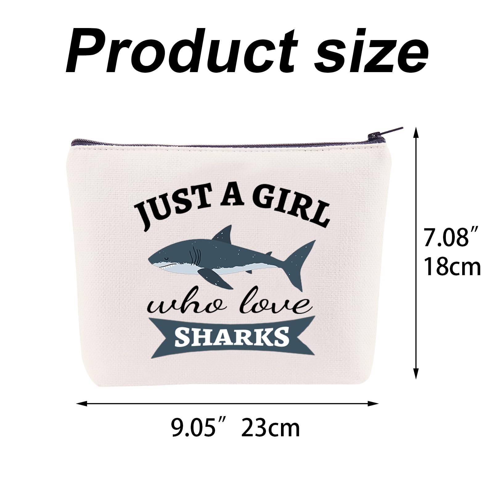 **Shark Themed Makeup Bag for Women & Girls - Perfect Shark Lover Gift for Birthday, Graduation, Christmas - Cute Cosmetic Bag for Shark Enthusiasts & Animal Lovers - Great for Travel, School, or Daily Use**
