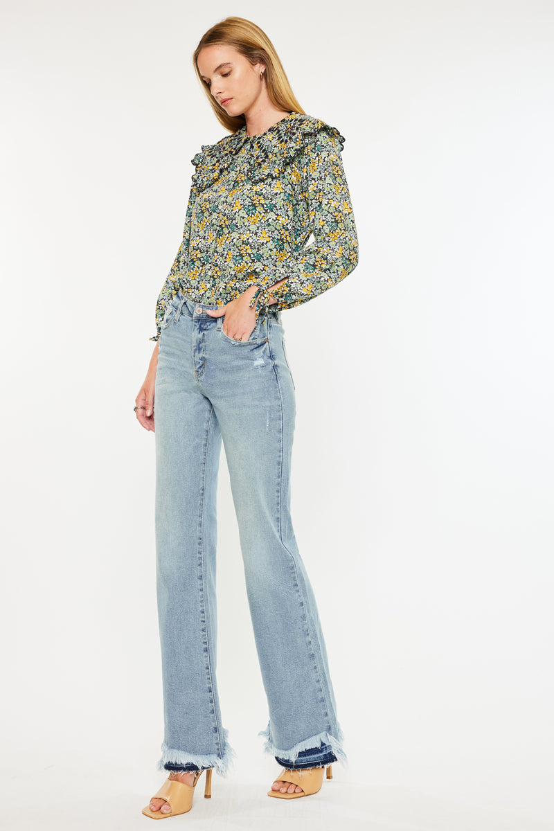 Kristy High Rise Flare Jeans for Women - Stretchy Denim Pants with Bootcut Leg | Perfect for Casual Wear, Date Nights & Office Outfits