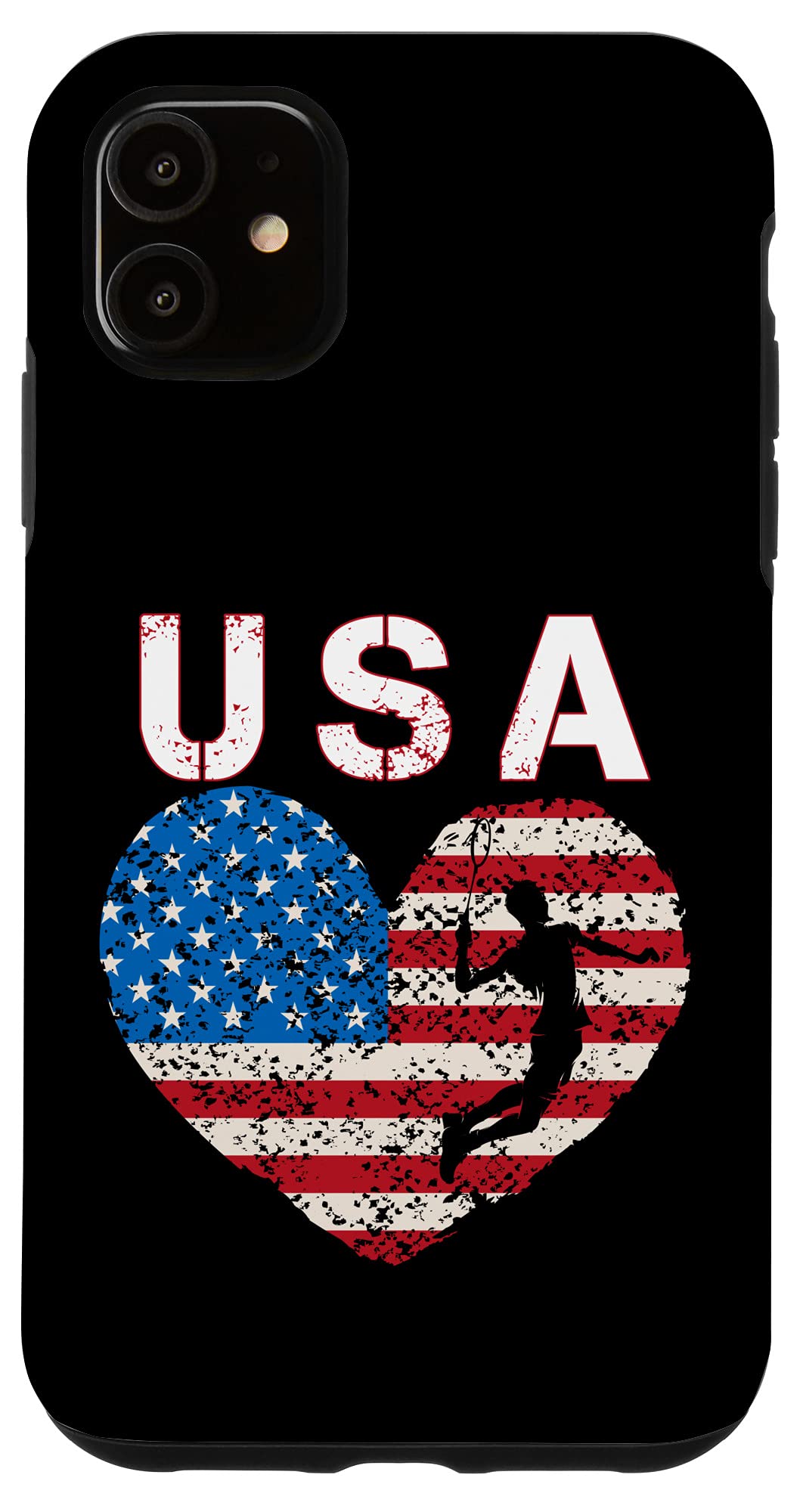 iPhone 11 Case with USA Badminton Team & American Flag Design - Durable Protective Cover for Men, Women & Kids - Perfect for Sports Fans & Patriotic Gifts