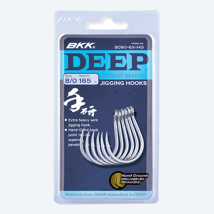 BKK Deep Jigging Fishing Hooks - Saltwater & Freshwater Jigging Hooks for Tuna, Grouper, Snapper - High Carbon Steel Sharp Hooks for Deep Sea Fishing & Offshore Angling