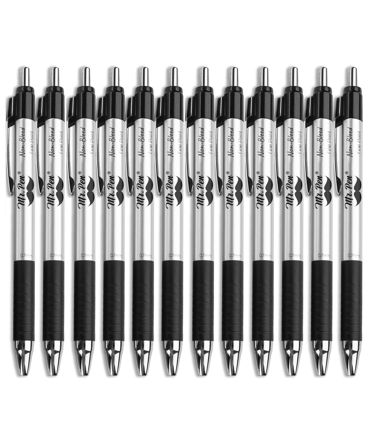 Mr. Pen - 12 Pack Black Fast-Drying No-Smear Ballpoint Pens, Fine Point No-Bleed Through for Bible Study, Journaling & Planning - Premium Writing Pens for Office, School & Daily Use