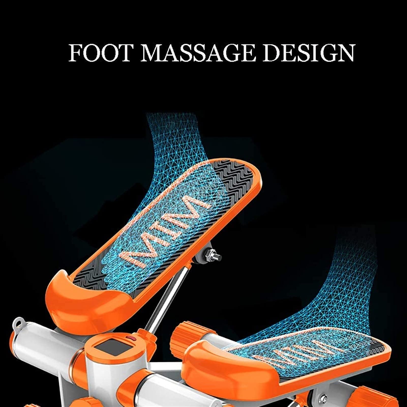 Mini Stepper Machine with LCD Display & Resistance Bands - Adjustable Up-Down Stepper for Home Workouts, Cardio Training & Full-Body Exercise - Ideal for Beginners & Advanced Users - Compact Home Gym Equipment (Blue) - Perfect for Small Spaces, Office Workouts & Postpartum Recovery