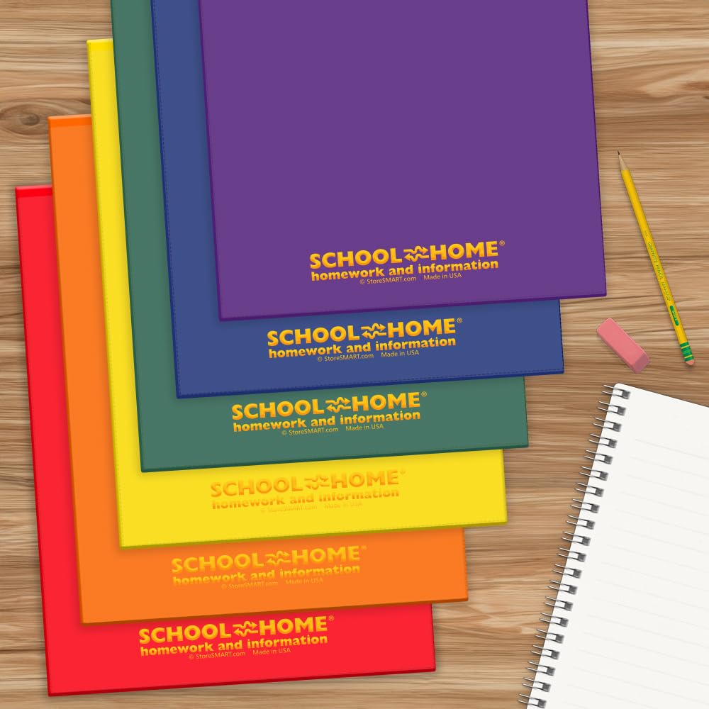 StoreSMART 300-Pack Plastic School & Home Folders - 6 Bright Primary Colors (50 Each) - Durable Archival Folders Made in USA - Perfect for Classroom Organization, Office Filing & Home Document Storage (SH900PCP300ENG)