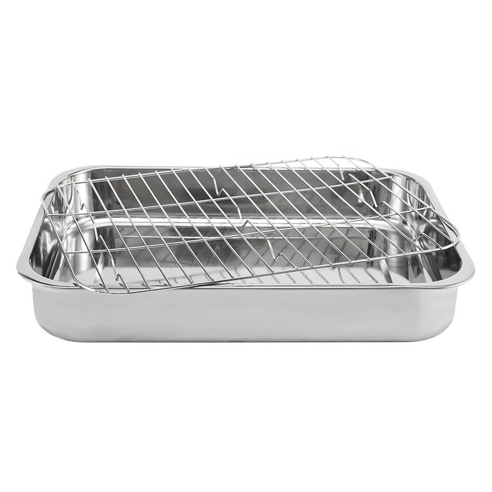 1 Pc Stainless Steel 15.3x11x2.4 Inch Baking Sheet Pan with Rack - Perfect for Cookies, Roasting Vegetables, and Baking Bread - Commercial & Home Kitchen Use