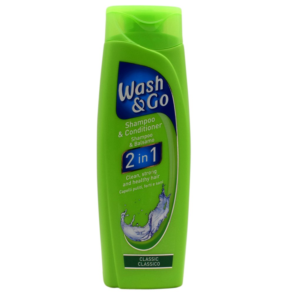 Wash & Go Universal 2-in-1 Shampoo and Conditioner - 6 Pack (200ml Each) for Men & Women - Travel Size, Daily Hair Care, Gym & On-The-Go Use