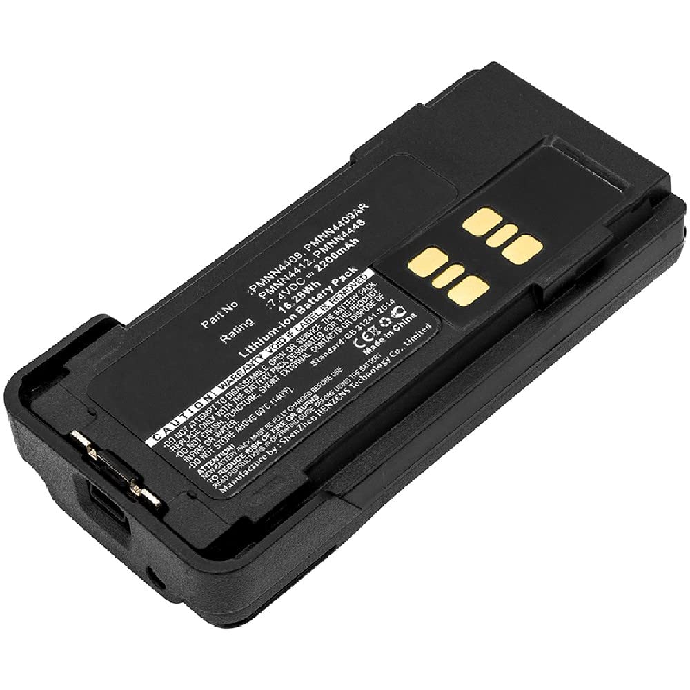 Synergy Digital 2-Way Radio Battery for Motorola XPR7550 - 2200mAh Li-ion High Capacity Replacement (Compatible with PMNN4406) - Perfect for Emergency Communication, Construction & Outdoor Activities