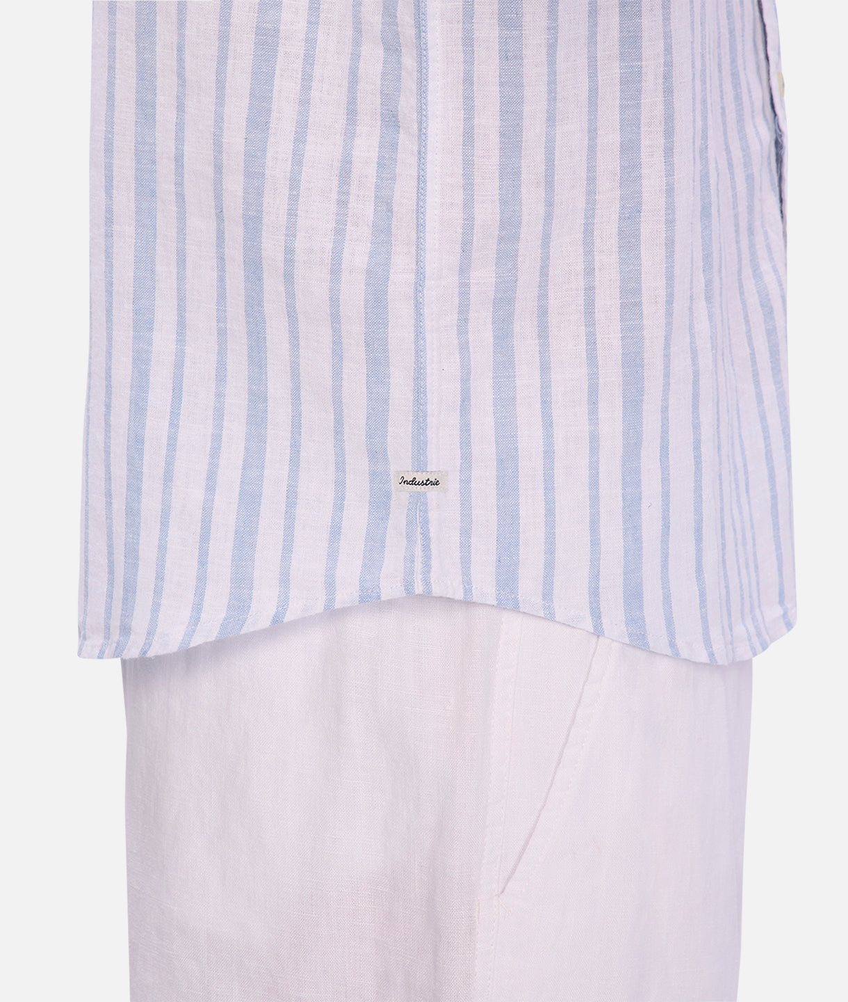 Francesco Linen Long Sleeve Shirt for Men - Breathable Off White & Light Blue Button Down Shirt - Perfect for Casual Wear, Office & Summer Outfits