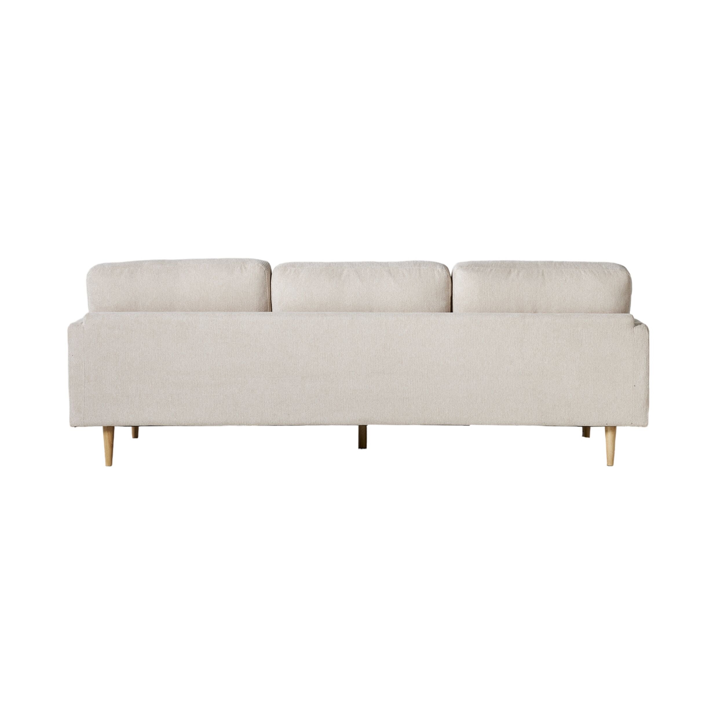 Boden 3-Seater Sofa with Reversible Chaise - Sorrento Almond Fabric Upholstered Couch for Living Room, Lounge & Family Room Comfortable Seating