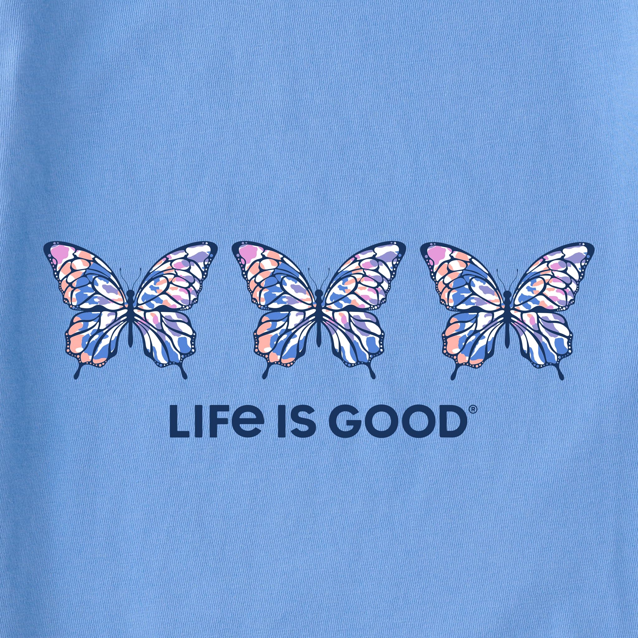 Life is Good Women's Short Sleeve Cotton Graphic T-Shirt - Standard Crusher Tee with Tie Dye Butterfly Design | Casual Wear, Summer Outfits, Beach Vacation & Everyday Comfort