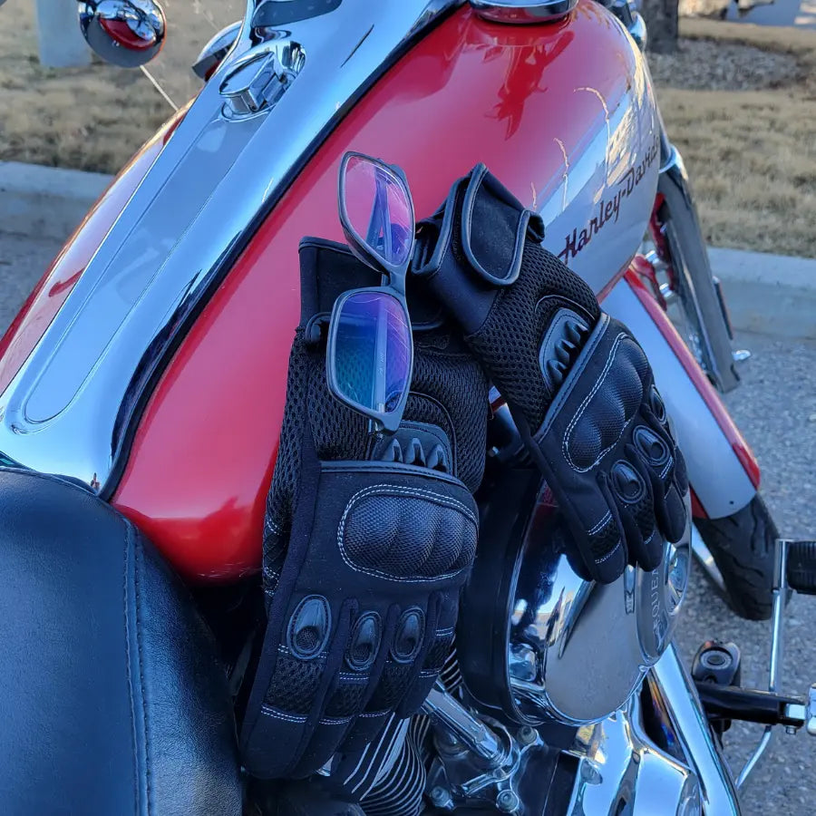 Open Road Men's Armored Tank Gloves - Heavy Duty Motorcycle Riding Gloves for Cruiser & ATV - Perfect for Winter, Work & Outdoor Activities