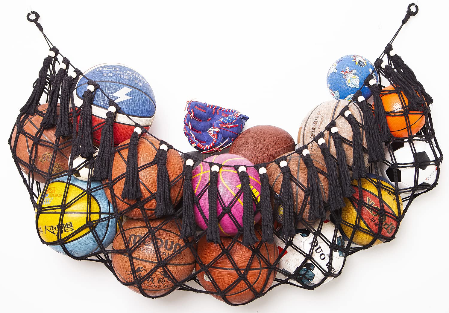 Sports Ball Storage Net Hammock - Garage & Wall Mount Organizer for Basketball, Volleyball, Soccer Balls | Heavy Duty Mesh Equipment Rack | Perfect for Kids' Rooms, Playrooms & Sports Facilities