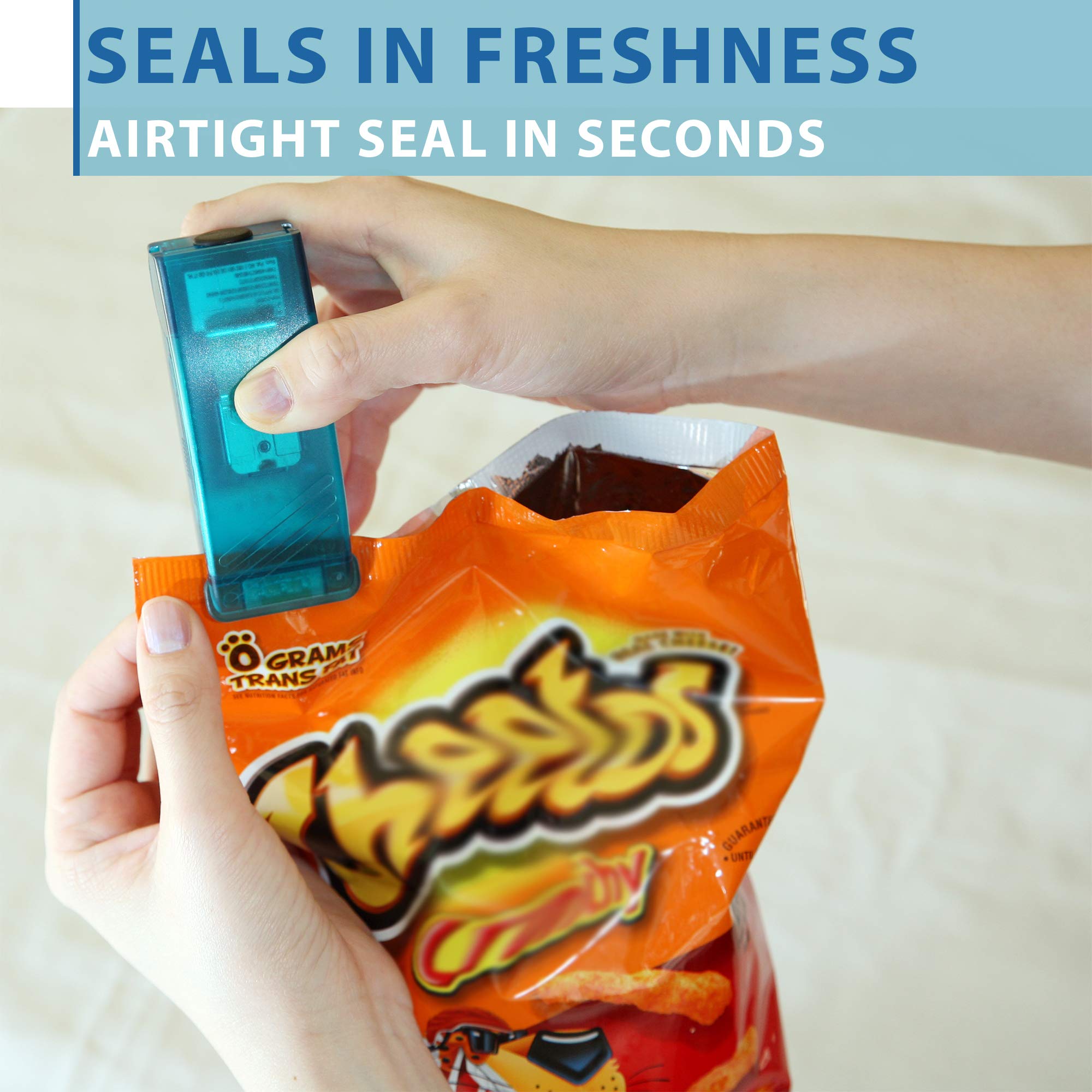 iTouchless Handheld Heat Bag Sealer (2-Pack) - Airtight Food Storage Saver for Snacks, Chips & Commercial Size Repack | Reseals Plastic & Aluminum Bags | Perfect for Kitchen, Pantry & Food Business Use