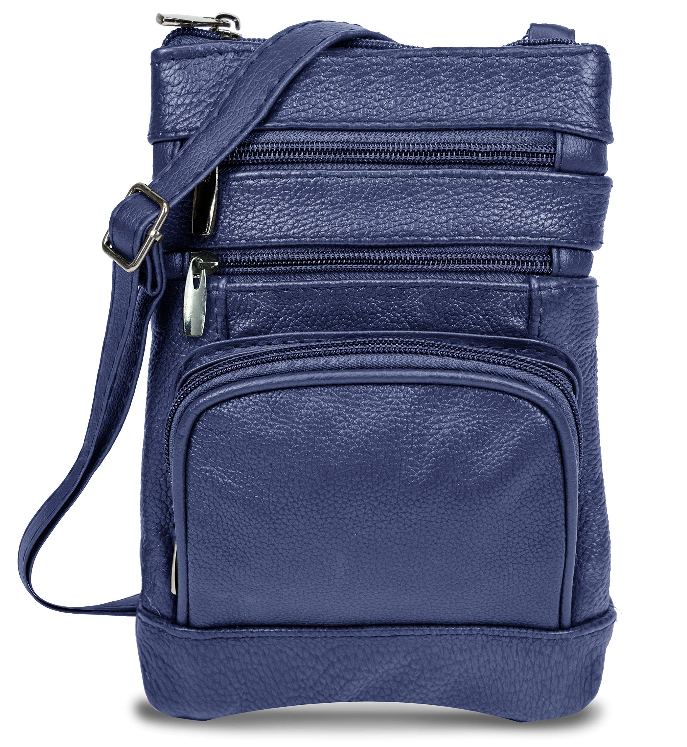 Krediz Genuine Leather Crossbody Purse for Women - Multi Pocket Shoulder Bag with Adjustable Strap, Soft & Durable Handbag for Daily Use, Travel, Shopping & Work