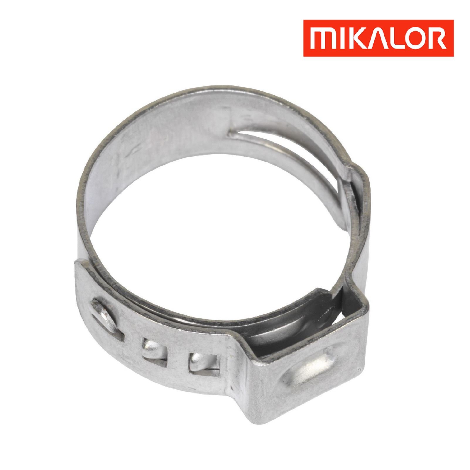10-Pack Single Ear Plus O Clips Stainless Steel Hose Clamps for Coolant, Gas, Air & Hydraulic Hoses (11.3-13.8mm) - Perfect for Automotive, Plumbing & Industrial Applications