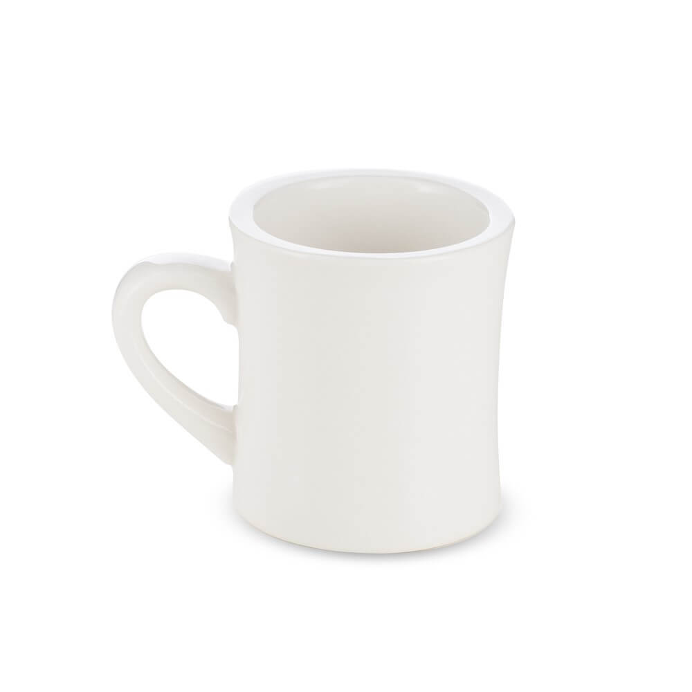 Premium White Porcelain Espresso Diner Mug (10oz/305ml) - Ideal for Coffee Shops, Restaurants & Home Breakfast Use