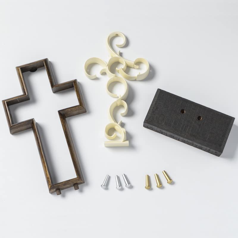 Stunning Umber Hardwood Wedding Unity Cross® - Elegant Alternative to Unity Candle & Sand Ceremony | Perfect for Christian Weddings, Vow Renewals & Anniversary Celebrations