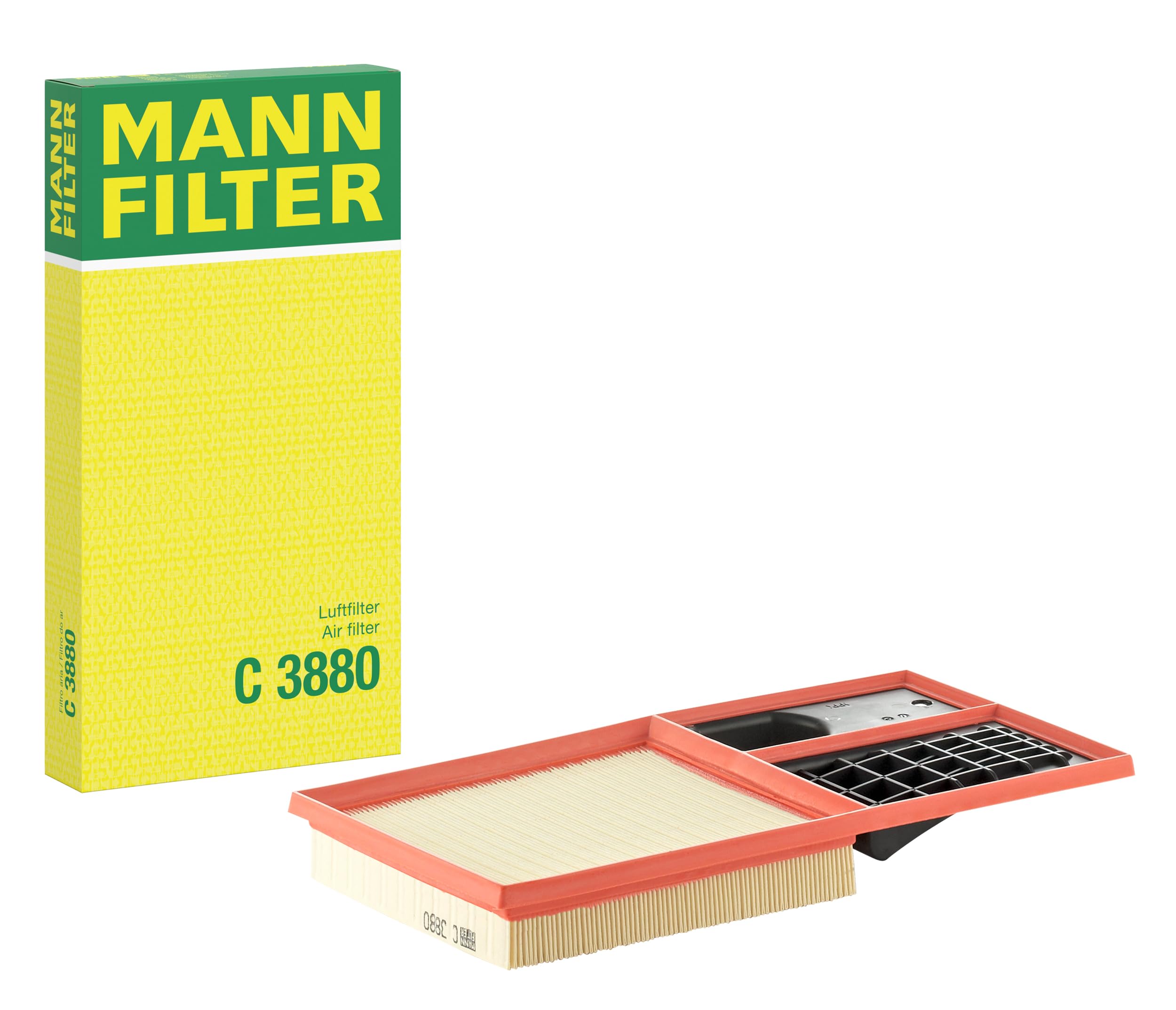 MANN-FILTER C 3880 Premium Air Filter - Compatible with Cars & Transporters | High-Performance Engine Protection for Clean Airflow & Fuel Efficiency | Ideal for Highway Driving & Heavy-Duty Use