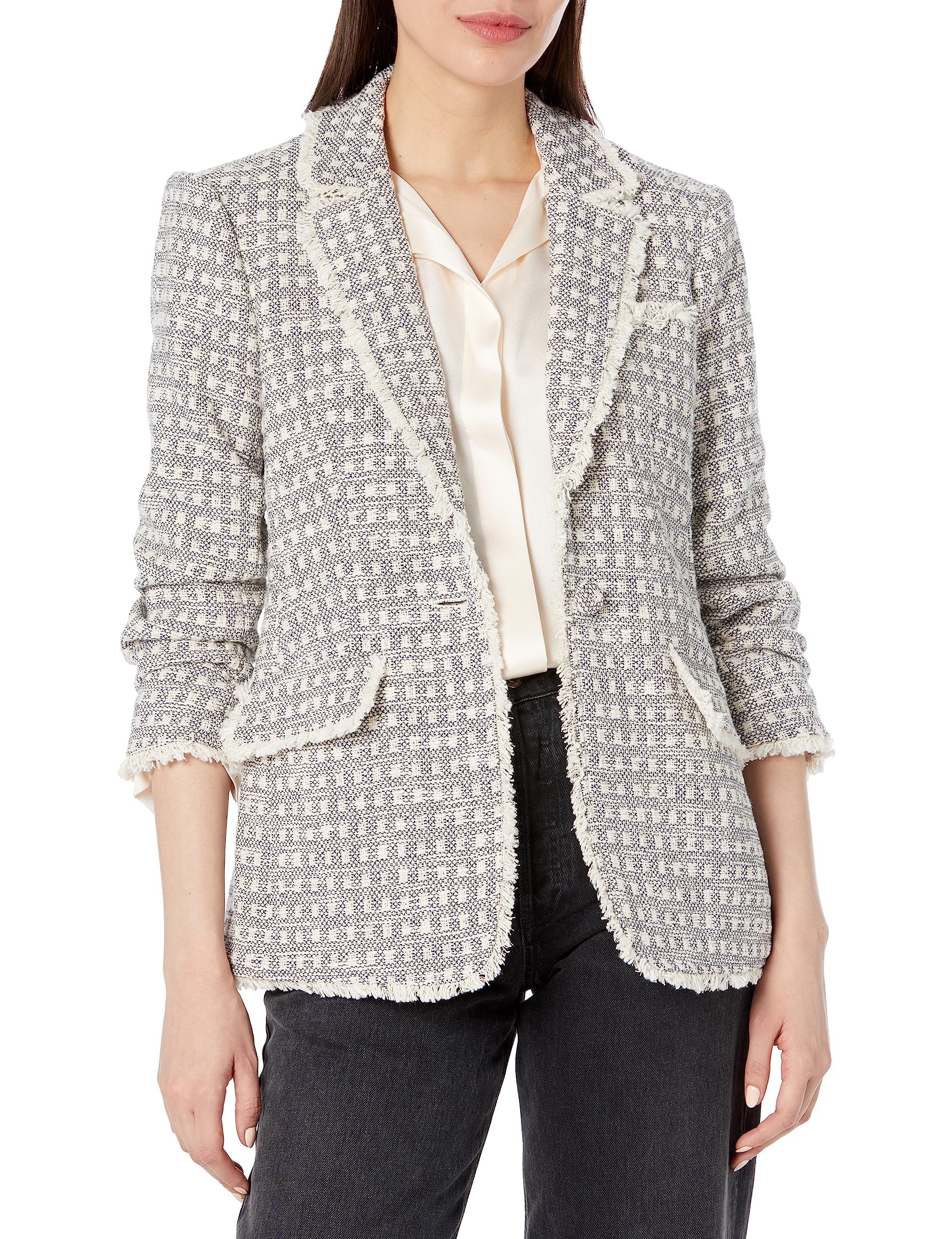 Cinq à Sept Women's Box Tweed Khloe Blazer - Elegant Tailored Jacket for Work, Office & Special Occasions | Perfect for Business Attire, Cocktail Parties & Formal Events