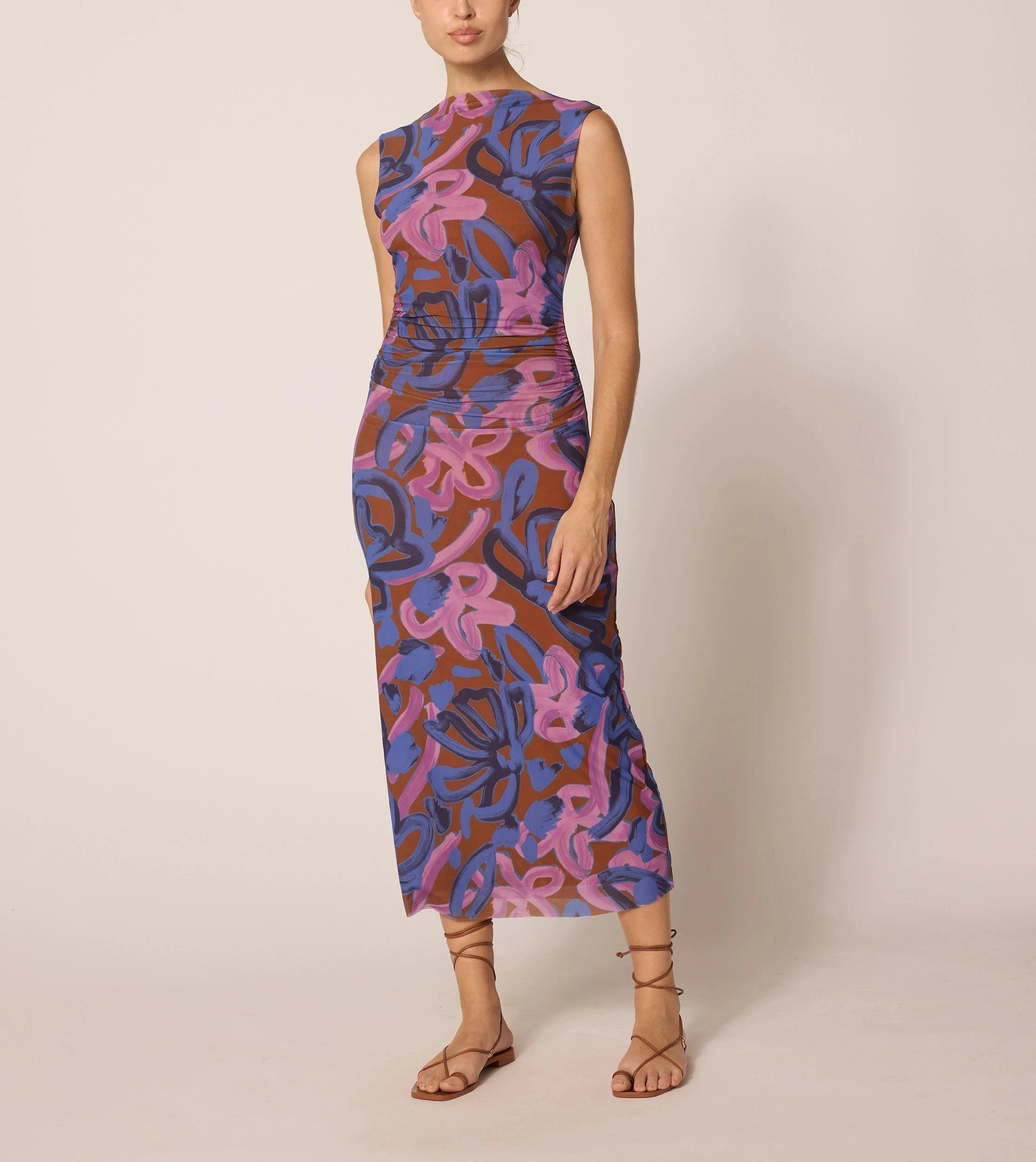 Carrie Midi Dress | Fresco Floral Print Summer Dress for Women | Perfect for Beach Vacations, Date Nights & Office Wear