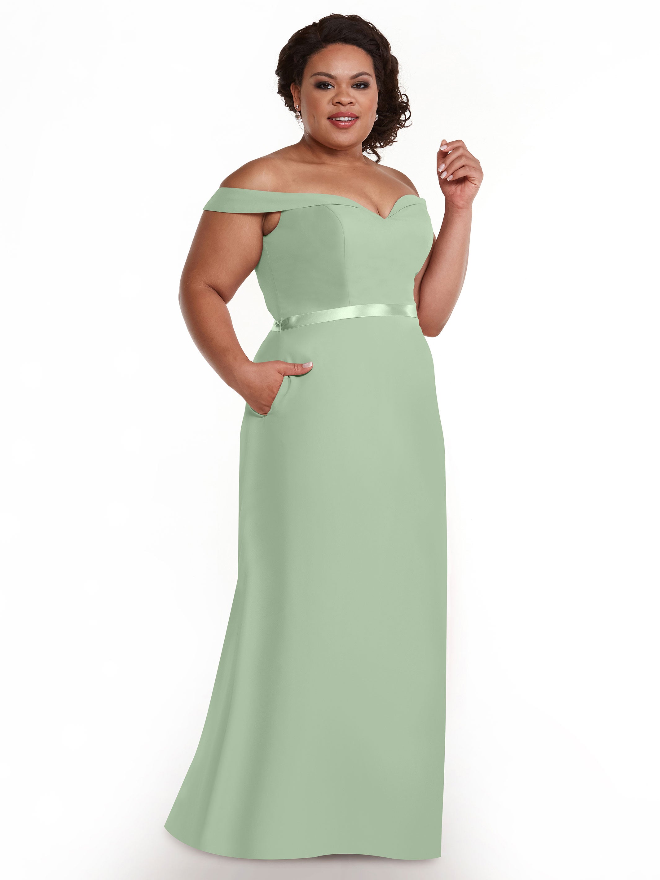 Elegant Off-the-Shoulder Chiffon A-Line Bridesmaid Dress with Sash - Perfect for Weddings, Formal Events & Special Occasions