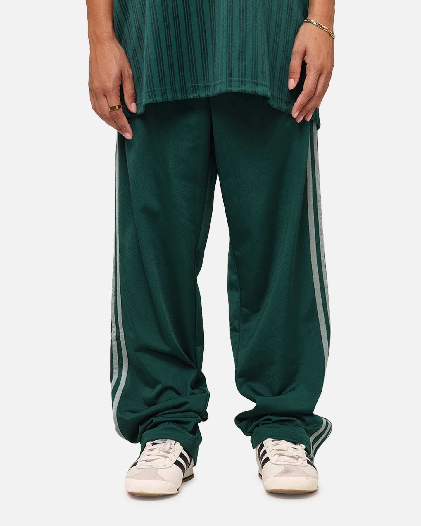 Adidas Firebird Track Pants for Men - Green Retro Athletic Joggers for Running, Gym & Casual Wear
