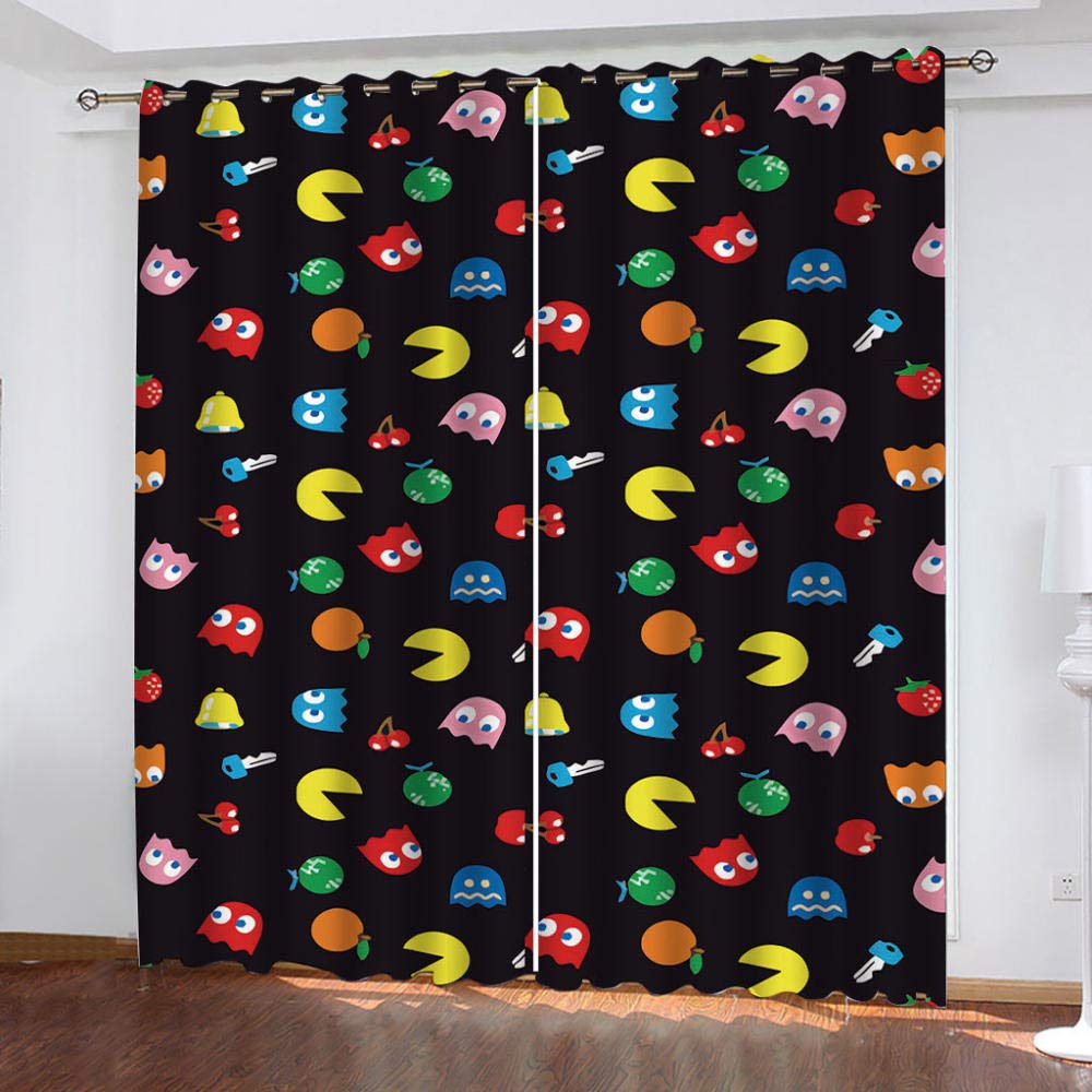 LILYXIN 3D Cartoon Fruit Print Blackout Curtains for Kids - 55x102 Inch Thermal Insulated Window Panels for Nursery & Bedroom Decor (Set of 2) - Perfect for Boys & Girls Rooms, Energy Saving & Sun Protection