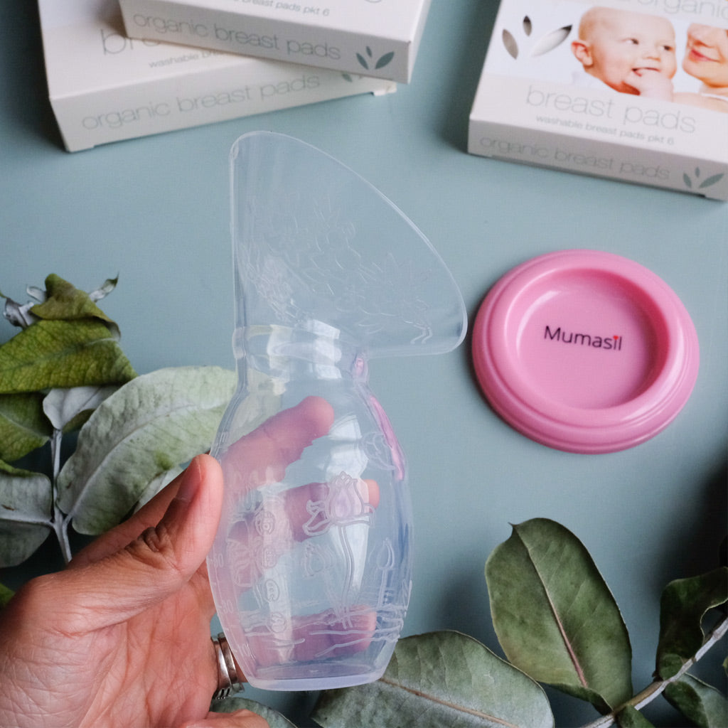 Mumasil Breast Milk Saver - Hands-Free Milk Collector for Nursing Moms - Comfortable & Discreet for Work, Travel & On-the-Go Pumping