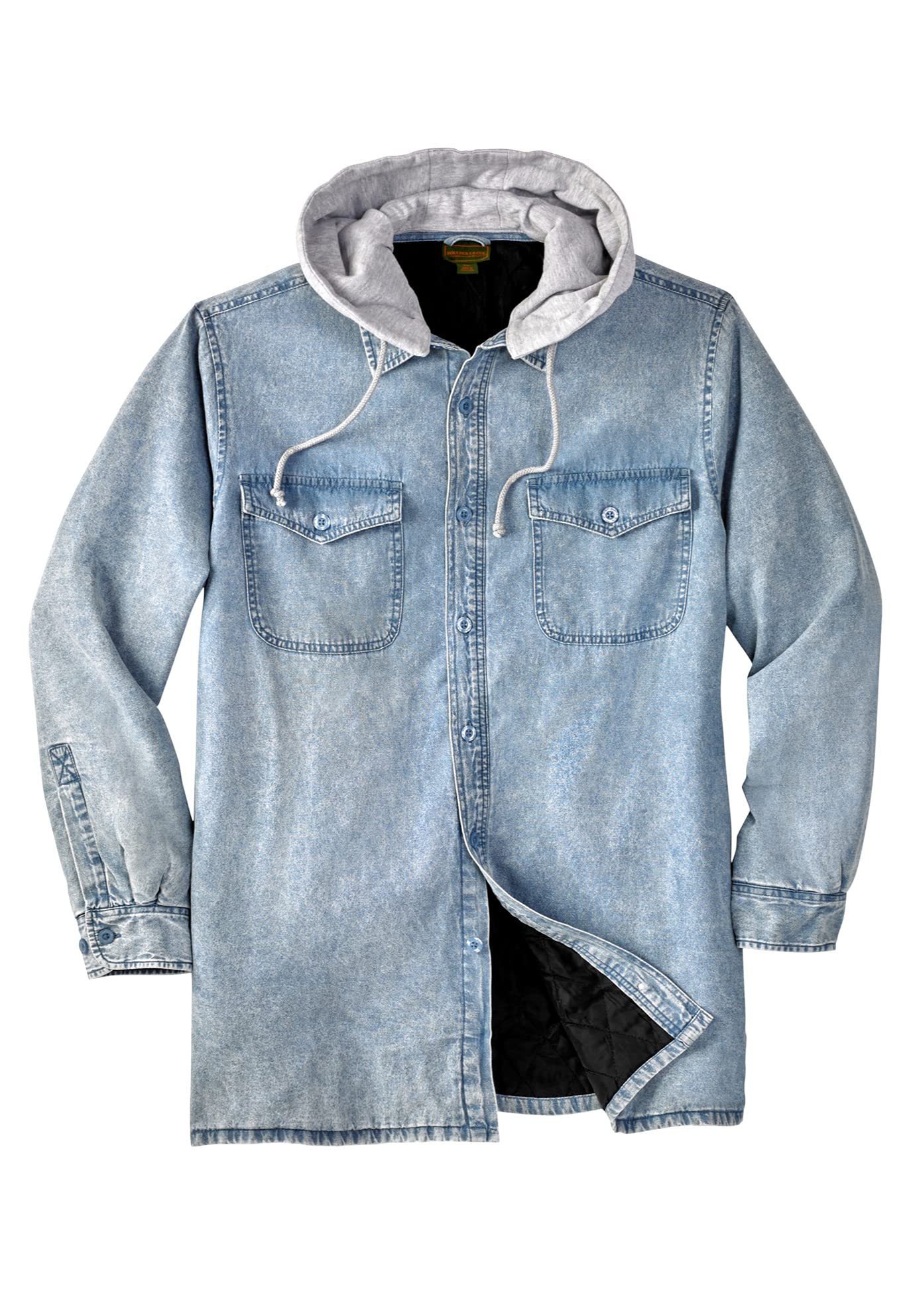 Boulder Creek KingSize Men's Big & Tall Removable Hood Shirt Jacket - Comfortable Outerwear for Casual Wear & Outdoor Activities