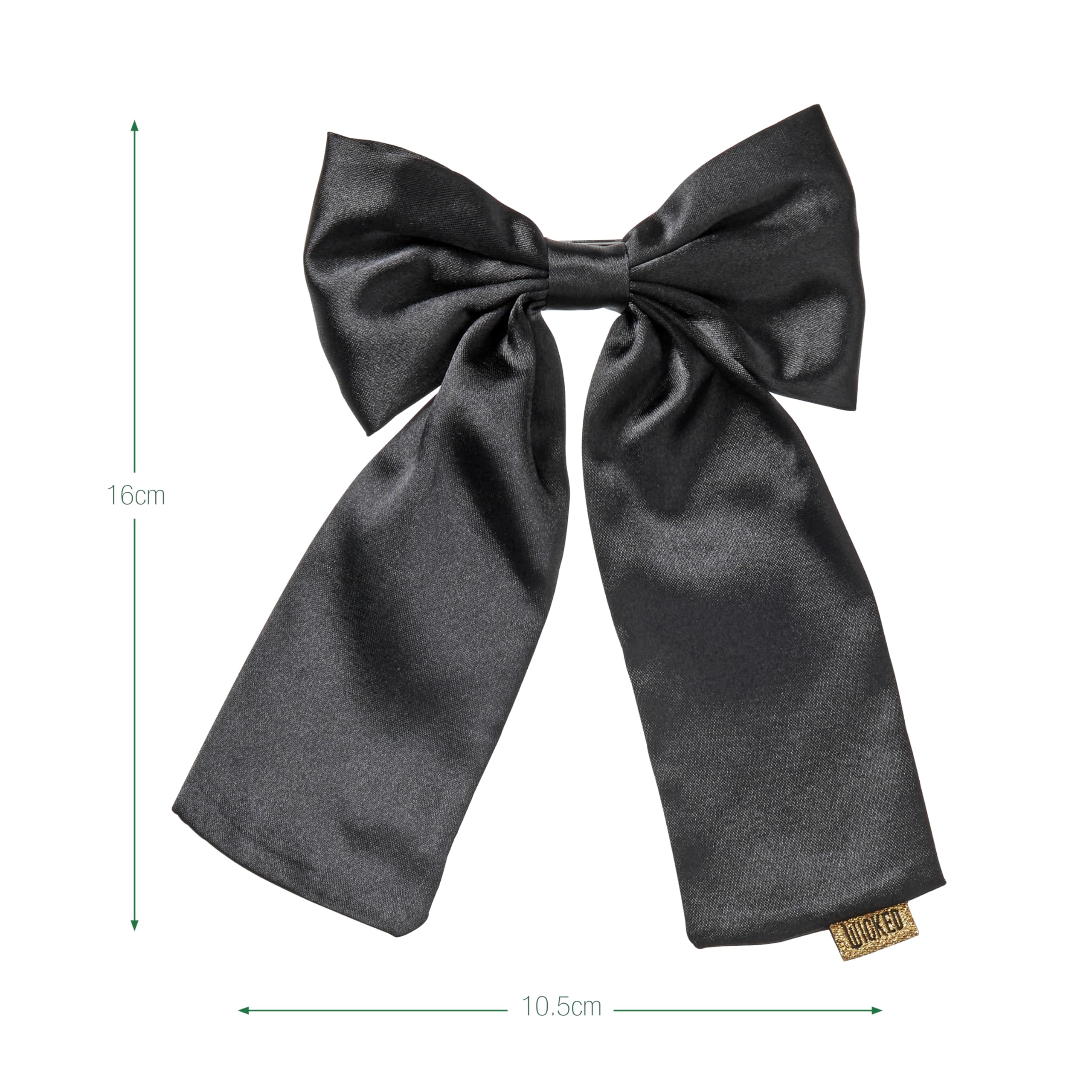Scunci by Conair Wicked Satin Bow Barrette Hair Clip - Elegant Black Hair Accessories for Women & Girls - Perfect for Parties, Weddings & Everyday Style