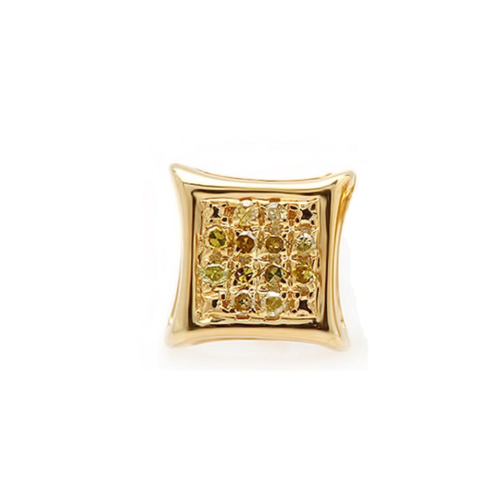 0.05ctw Yellow Round Diamond Kite Stud Earrings - Dazzlingrock Collection - Micro Pave Setting - Perfect for Weddings, Parties & Special Occasions