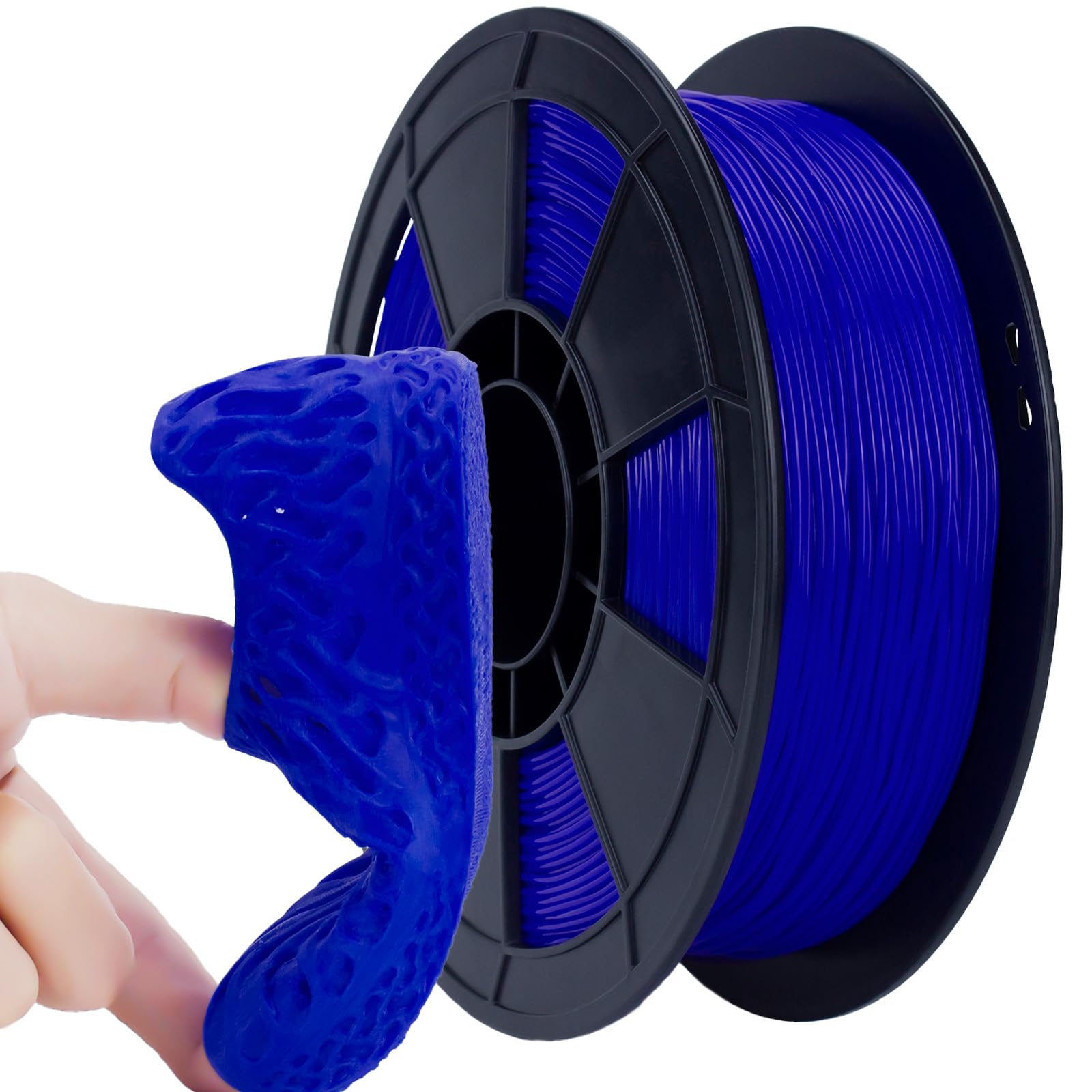 ZIRO 1.75mm TPU 3D Printer Filament - Flexible Filament 0.8KG Spool (Blue) - High Precision +/-0.05mm for Cosplay, Phone Cases & Shock-Absorbing Parts