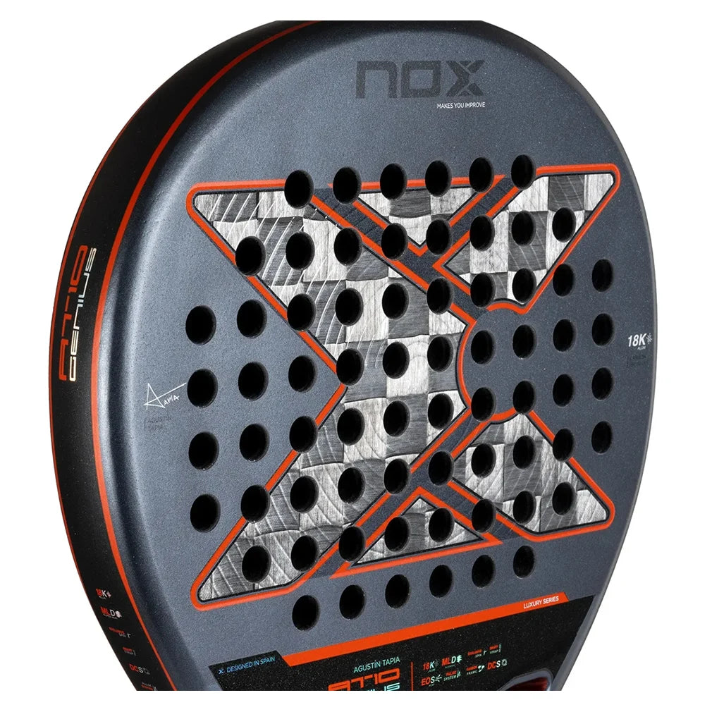 AT10 Genius 18K Carbon Fiber Padel Racket - Professional Tennis Racquet for Men & Women - Perfect for Competitive Matches & Training Sessions
