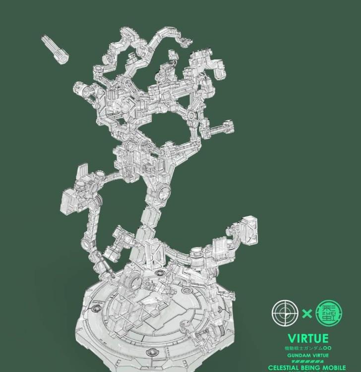1/100 MG Gundam Virtue Model Kit with DOT Workshop Armor Display Stand - Perfect for Gundam Collectors & Anime Figure Display