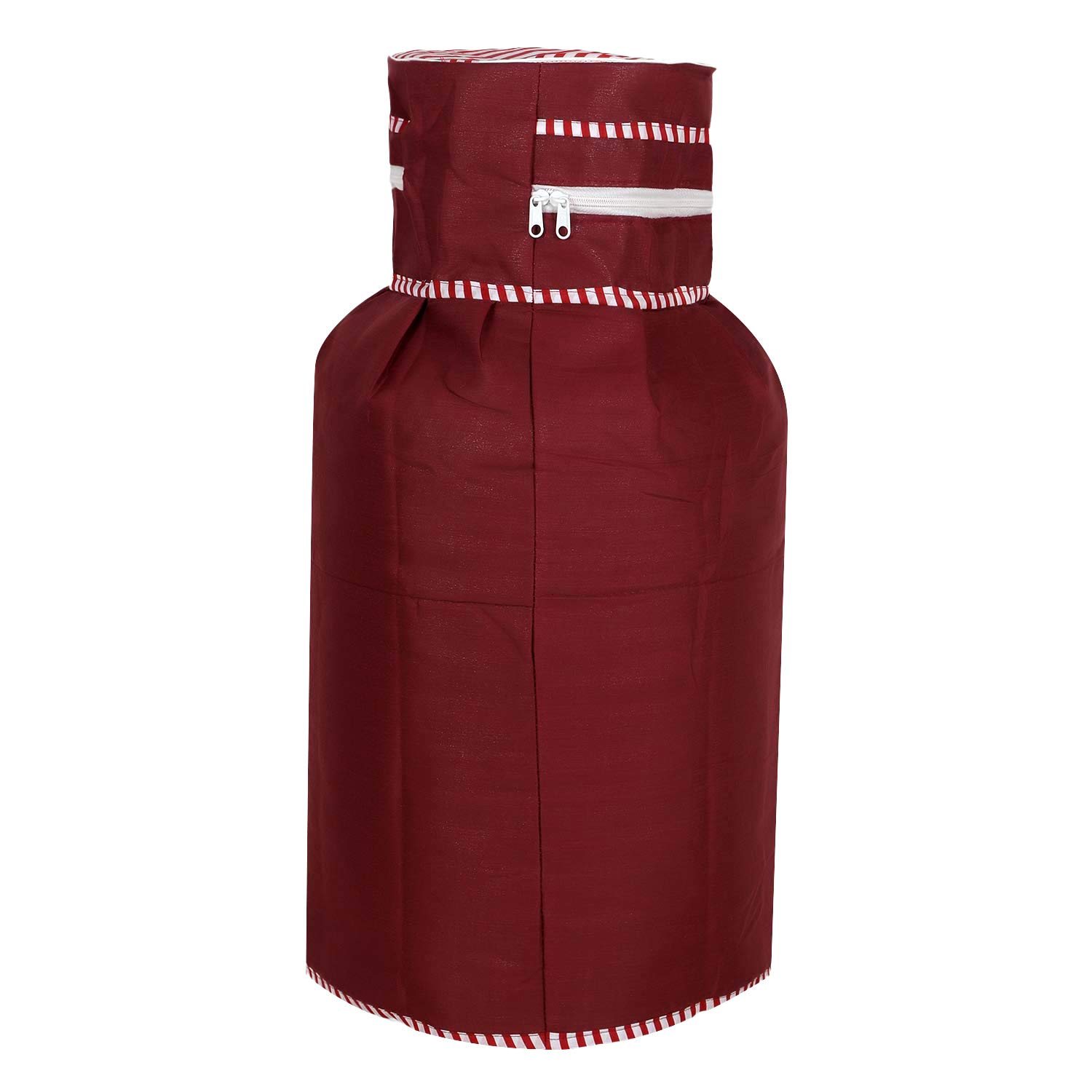 Fun Homes Cotton Waterproof LPG Cylinder Cover with Zipper - Durable Dustproof Gas Tank Protector for Home & Kitchen (Maroon, Model Fun0469) | Perfect for Outdoor BBQ, Camping & Backyard Use