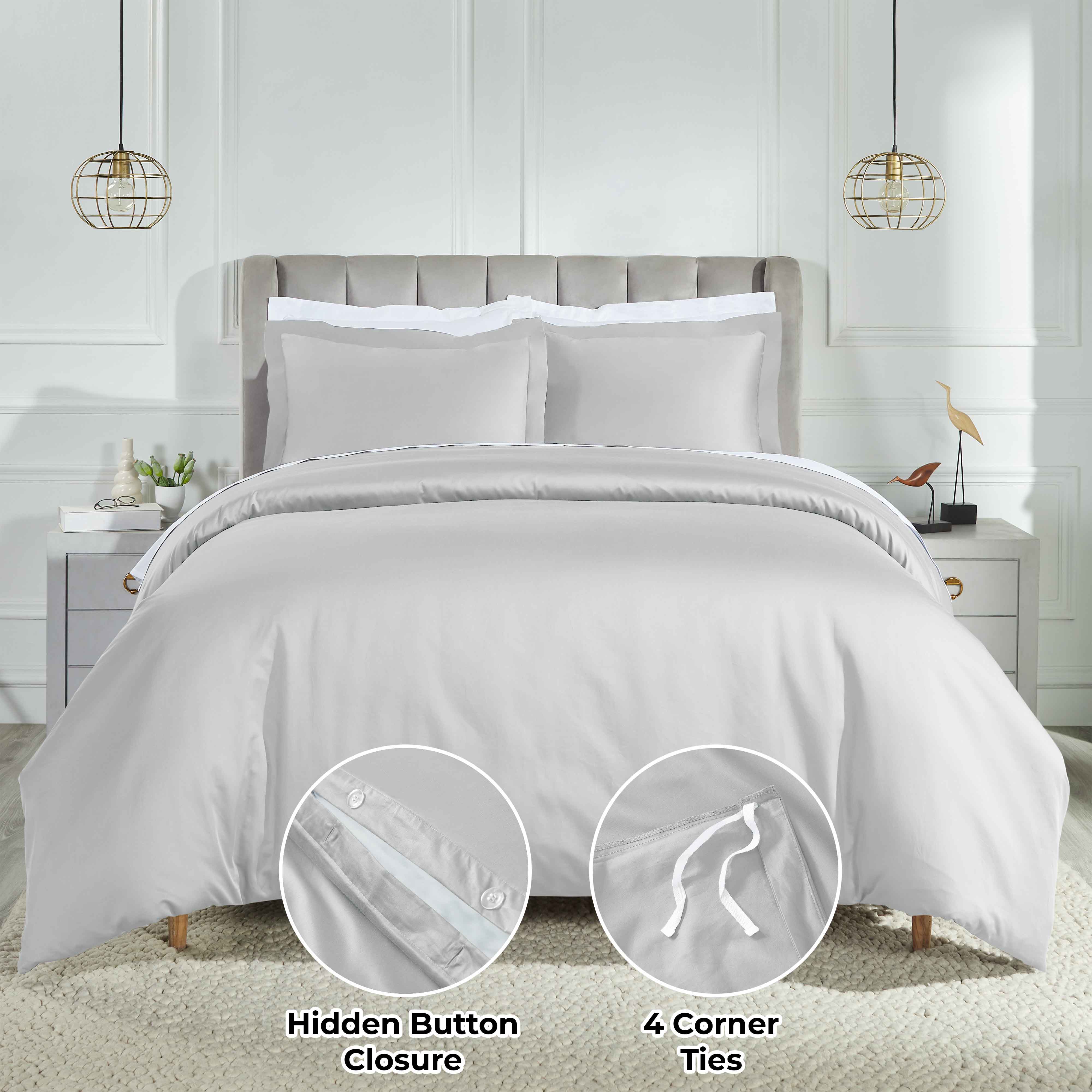 Luxury 850 Thread Count 100% Cotton Duvet Cover Set - King Size, Soft & Breathable Bedding for Hotel-Like Comfort - Perfect for Master Bedrooms, Guest Rooms & Airbnb Stays