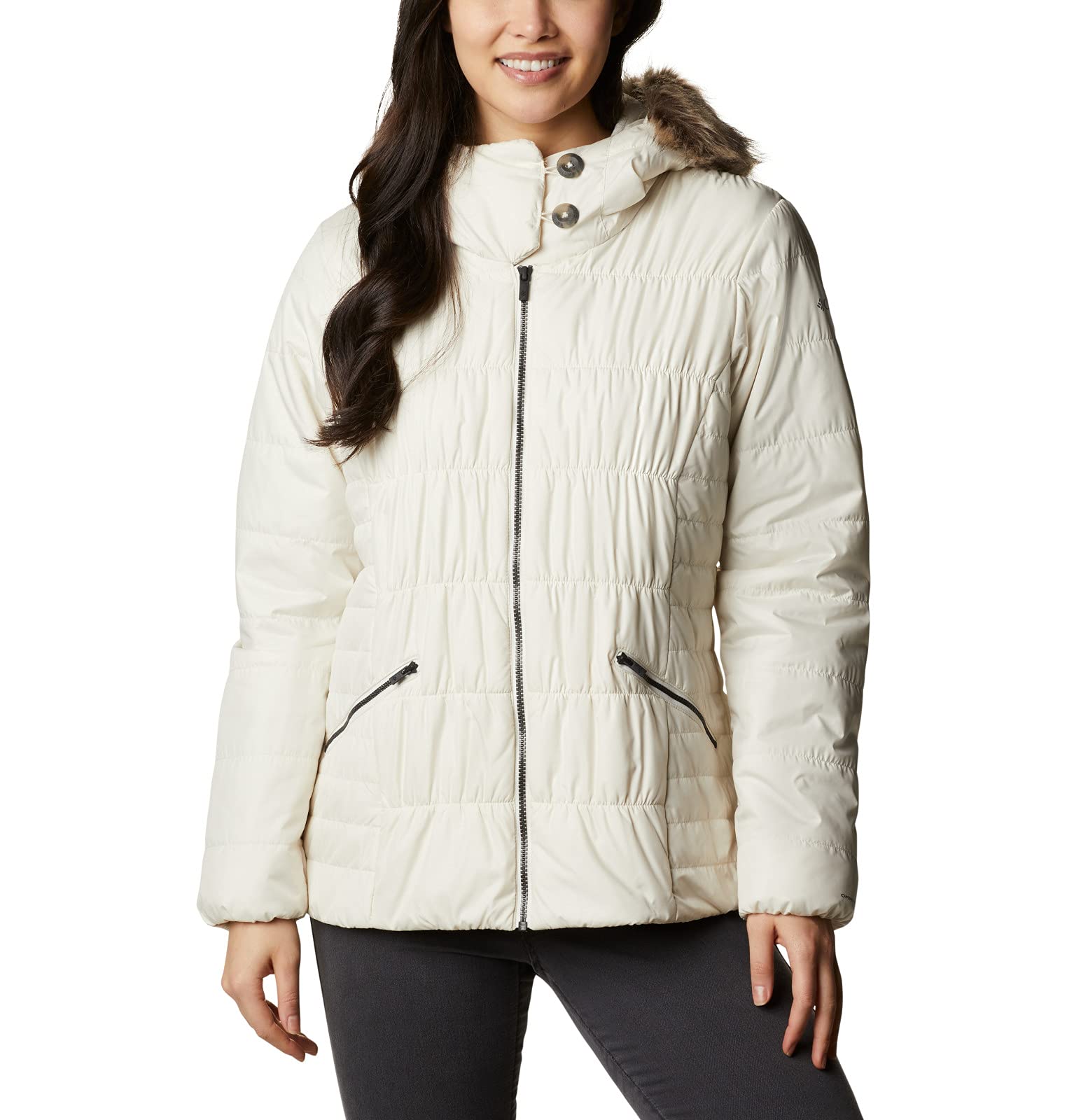 Columbia Women's Sparks Lake Waterproof Jacket - Lightweight, Breathable, Windproof Raincoat for Hiking, Camping & Outdoor Activities (Chalk, Medium)