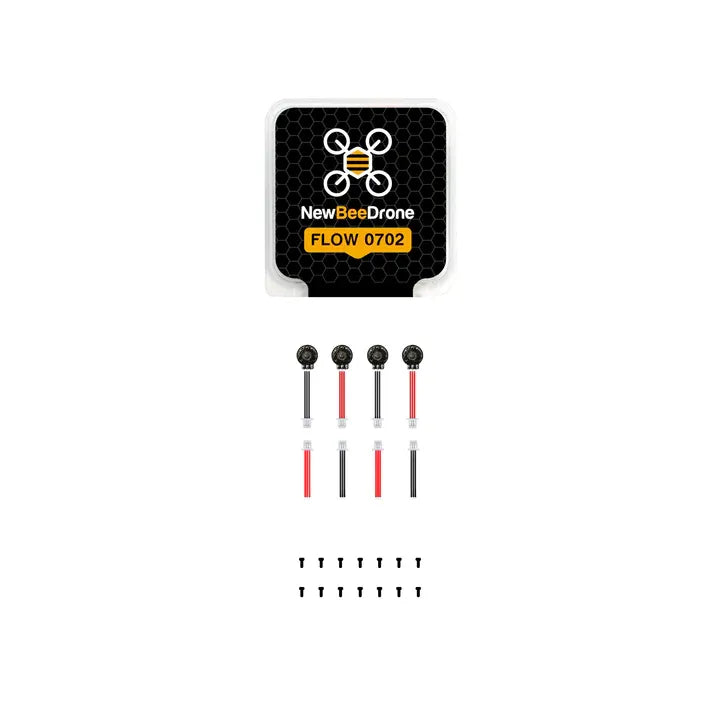 NewBeeDrone Flow 0702 Dual Ball Bearing Whoop Motor 27000KV - High Performance Tiny Whoop Drone Motors (4 Pack) - Perfect for FPV Racing, Freestyle Flying & Indoor Drone Adventures