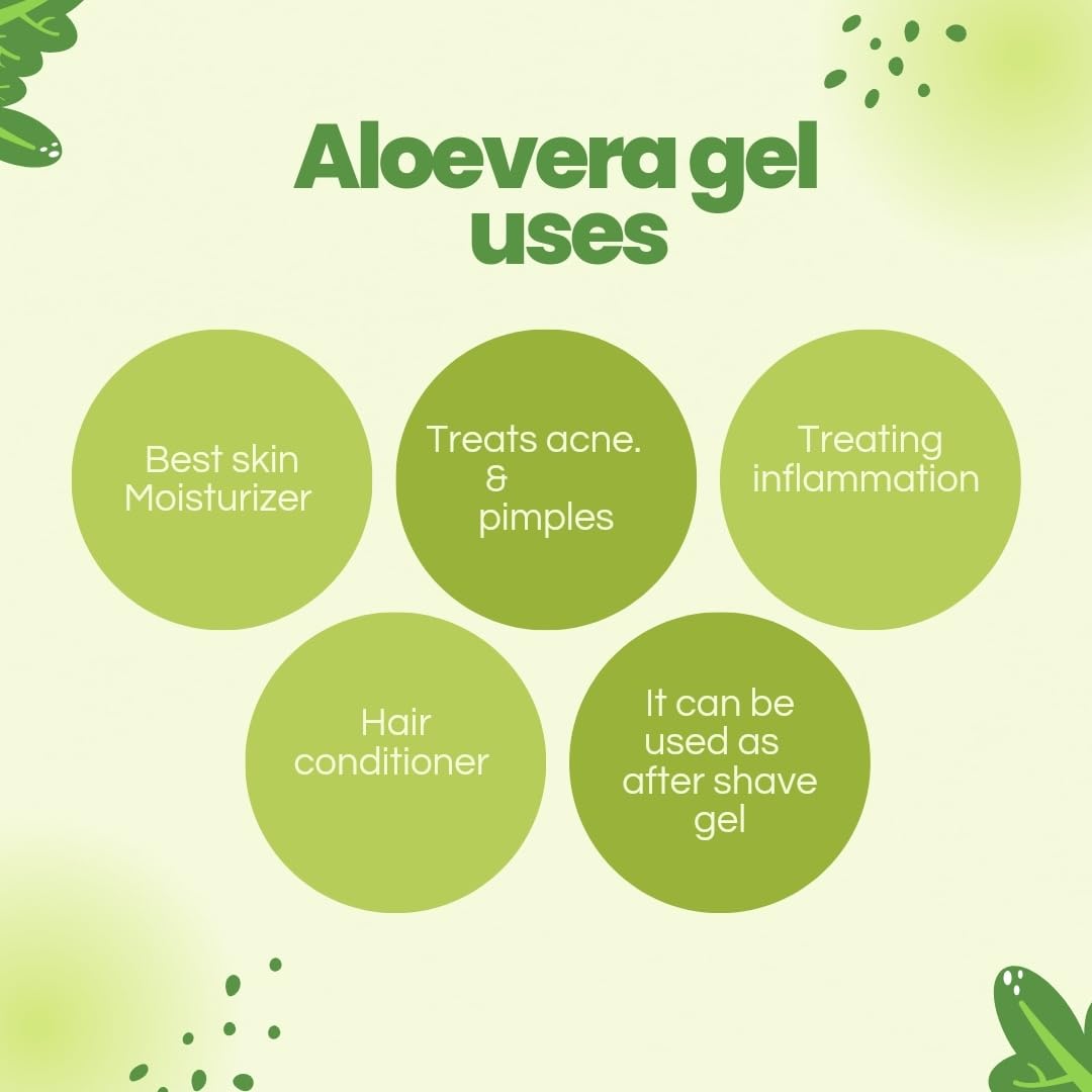 Vini's Pure Aloe Vera Gel for Skin, Face & Hair Care - 200ml | Natural Moisturizer, Sunburn Relief & Hair Mask | Paraben-Free, Silicone-Free Skincare | Perfect for Daily Hydration, After Sun Care & Scalp Treatment
