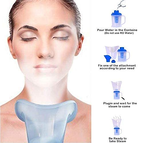 3-in-1 Extra Steam Vaporizer for Cough & Nasal Congestion Relief - Portable Personal Steam Inhaler with Nozzle for Adults & Kids - Perfect for Cold, Flu & Allergy Symptoms at Home or Travel