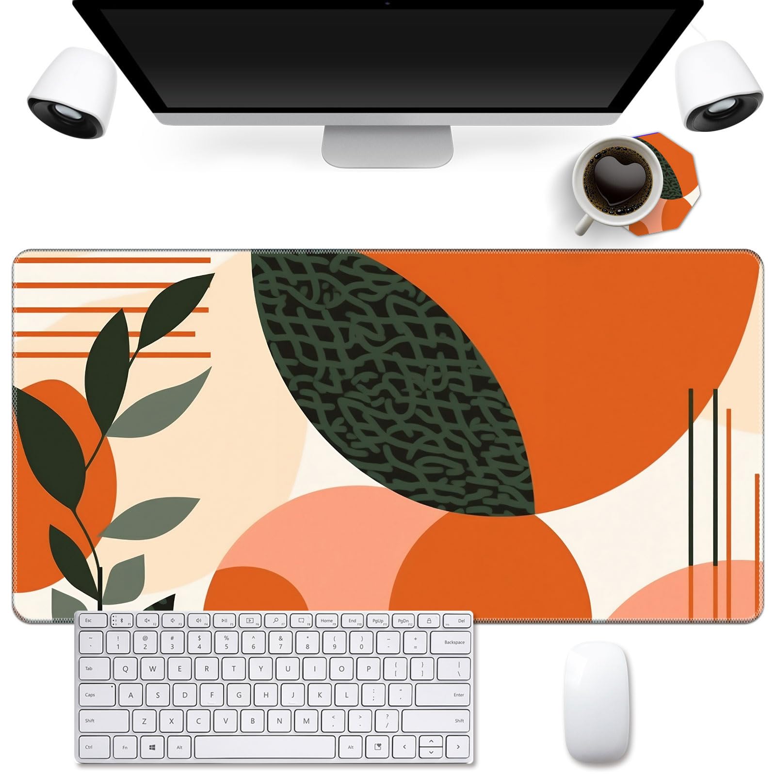 Non-Slip Large Mouse Pad with Abstract Geometric Design - 11.8