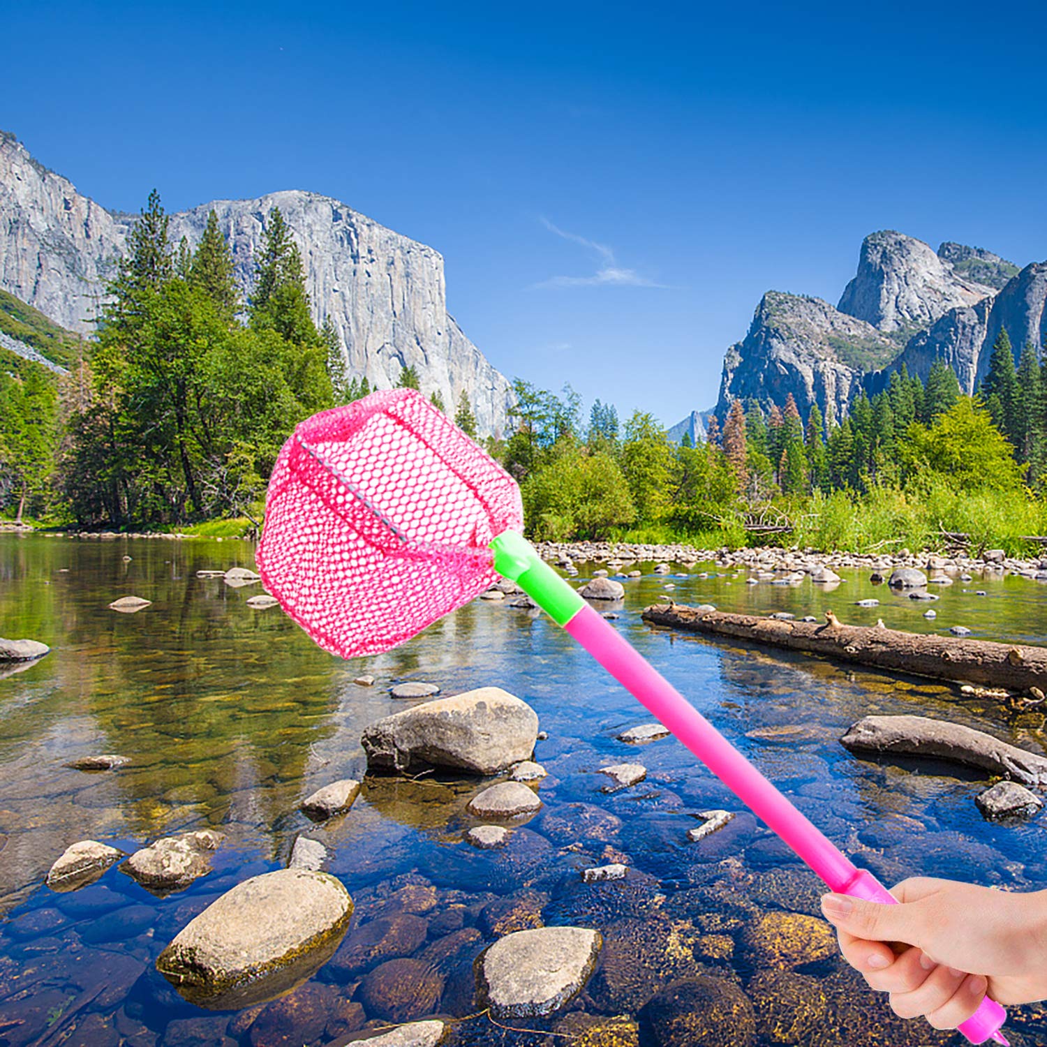 **Coopay 4-Piece Kids Fishing Net Set - Butterfly & Bug Catcher, Fish Net for Outdoor Play - Beach, Garden & Park Toys (Orange, Rose Red) - Perfect for Summer Adventures & Nature Exploration**