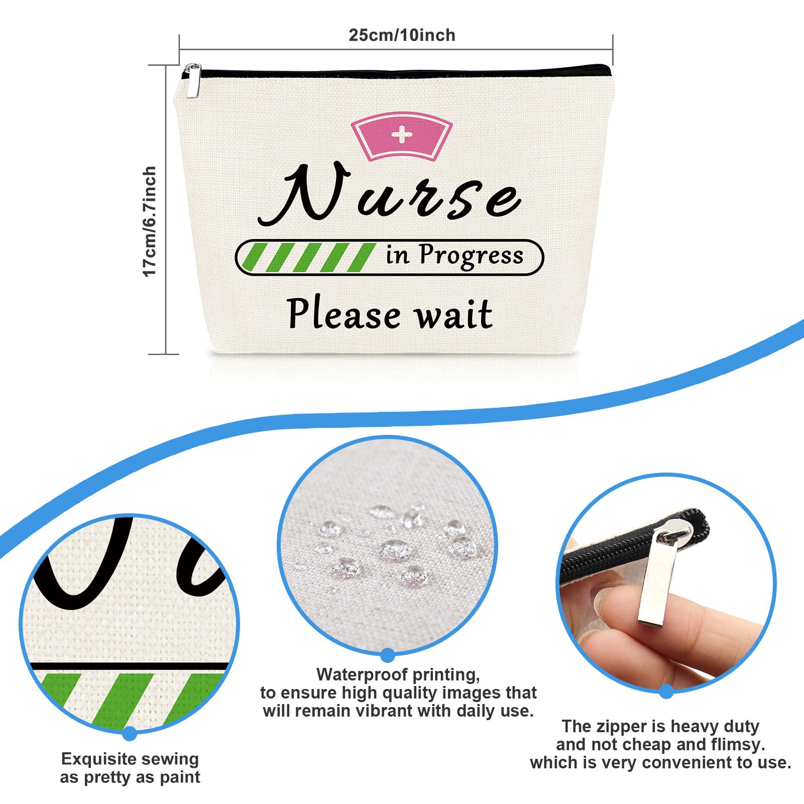 Nurse Makeup Bag - Perfect Nurses Day Appreciation Gift for Women, Nursing Students & RNs | Cosmetic & Toiletries Pouch for Travel, Graduation, Birthday & Christmas | Durable Zipper Medical Assistant Present | Ideal for Work, School & Daily Essentials Organization