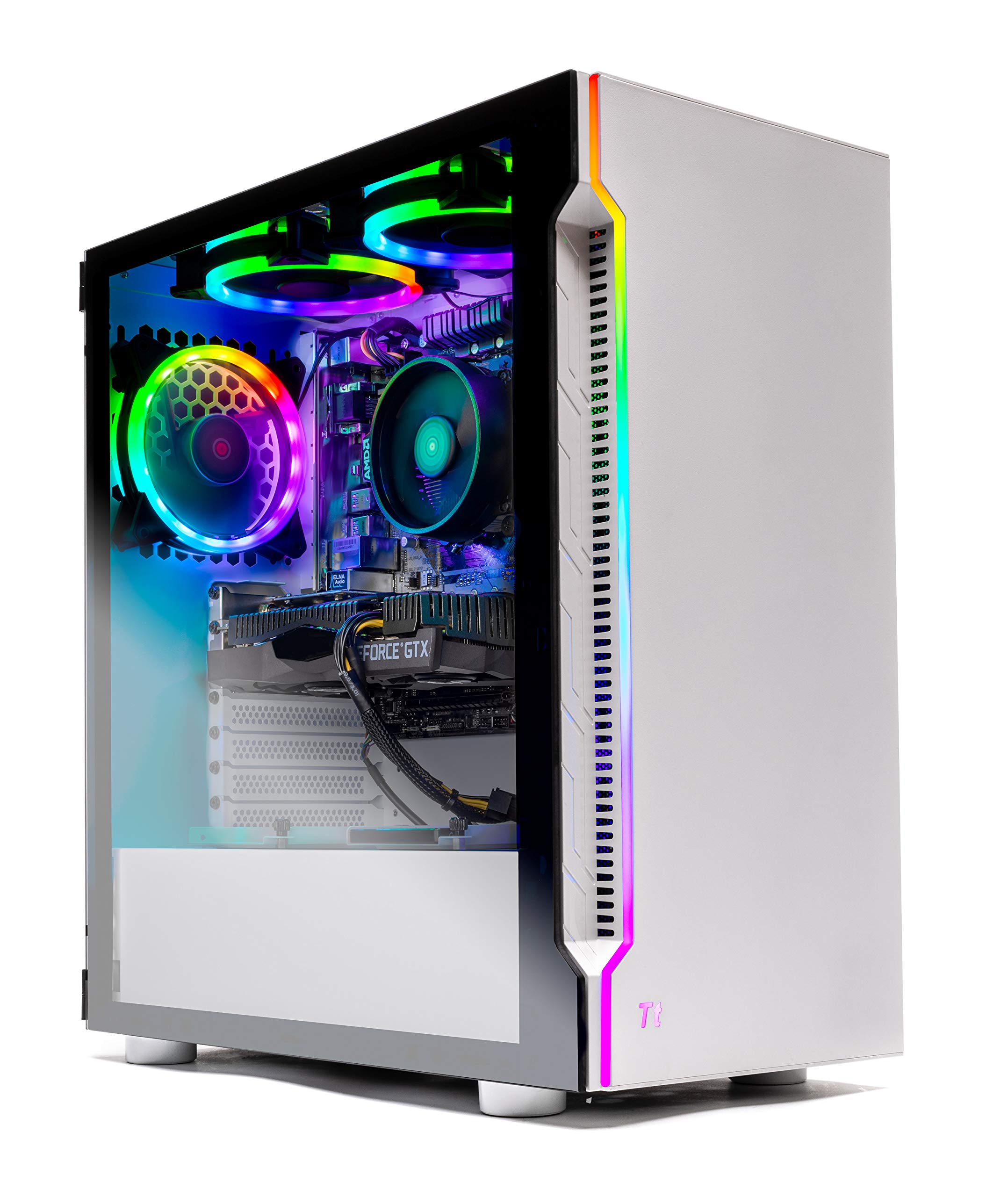 Skytech Archangel Gaming PC Desktop - AMD Ryzen 5 3600 3.6GHz, NVIDIA GTX 1660 Super 6GB, 500GB SSD, 16GB DDR4 3200MHz, RGB Fans, Win 11 Home | High-Performance Gaming Computer for Streaming, Esports & VR Ready